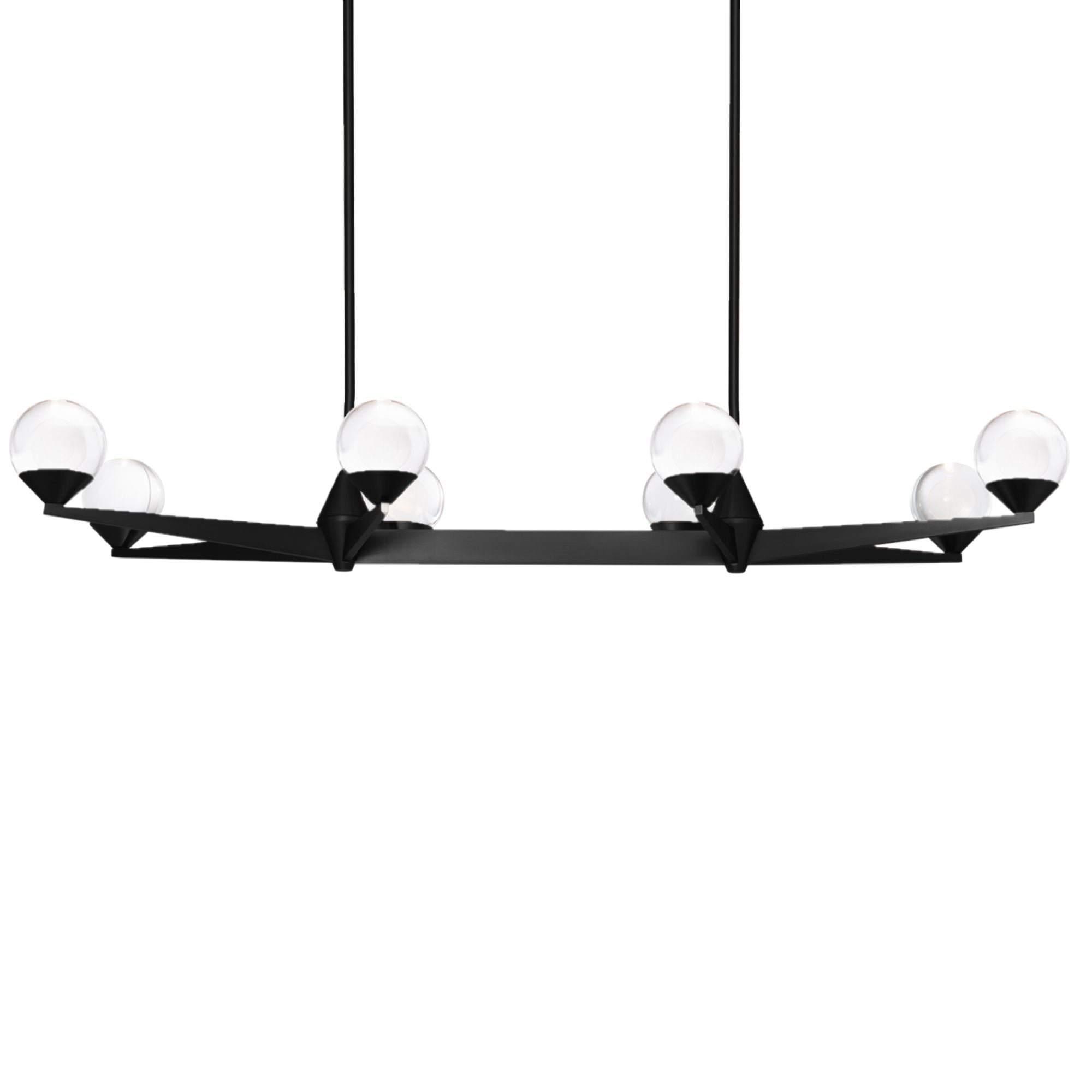 Double Bubble 44 in. 8 Lights LED Chandelier Black Finish
