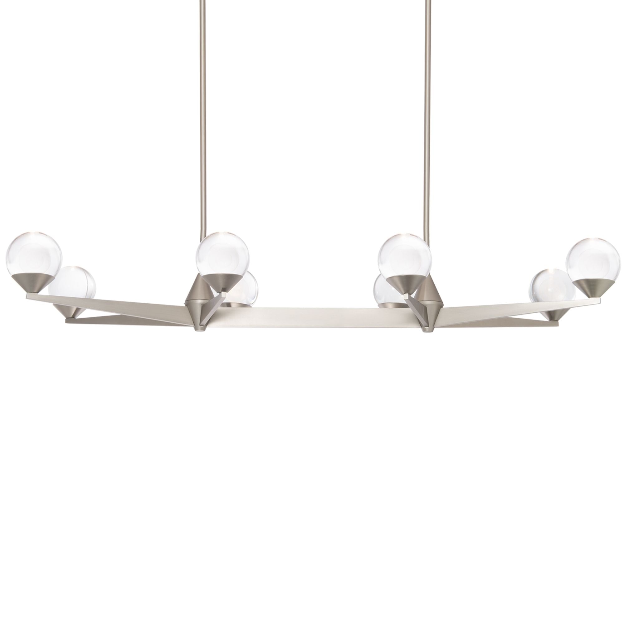 Double Bubble 44 in. 8 Lights LED Chandelier Satin Nickel Finish