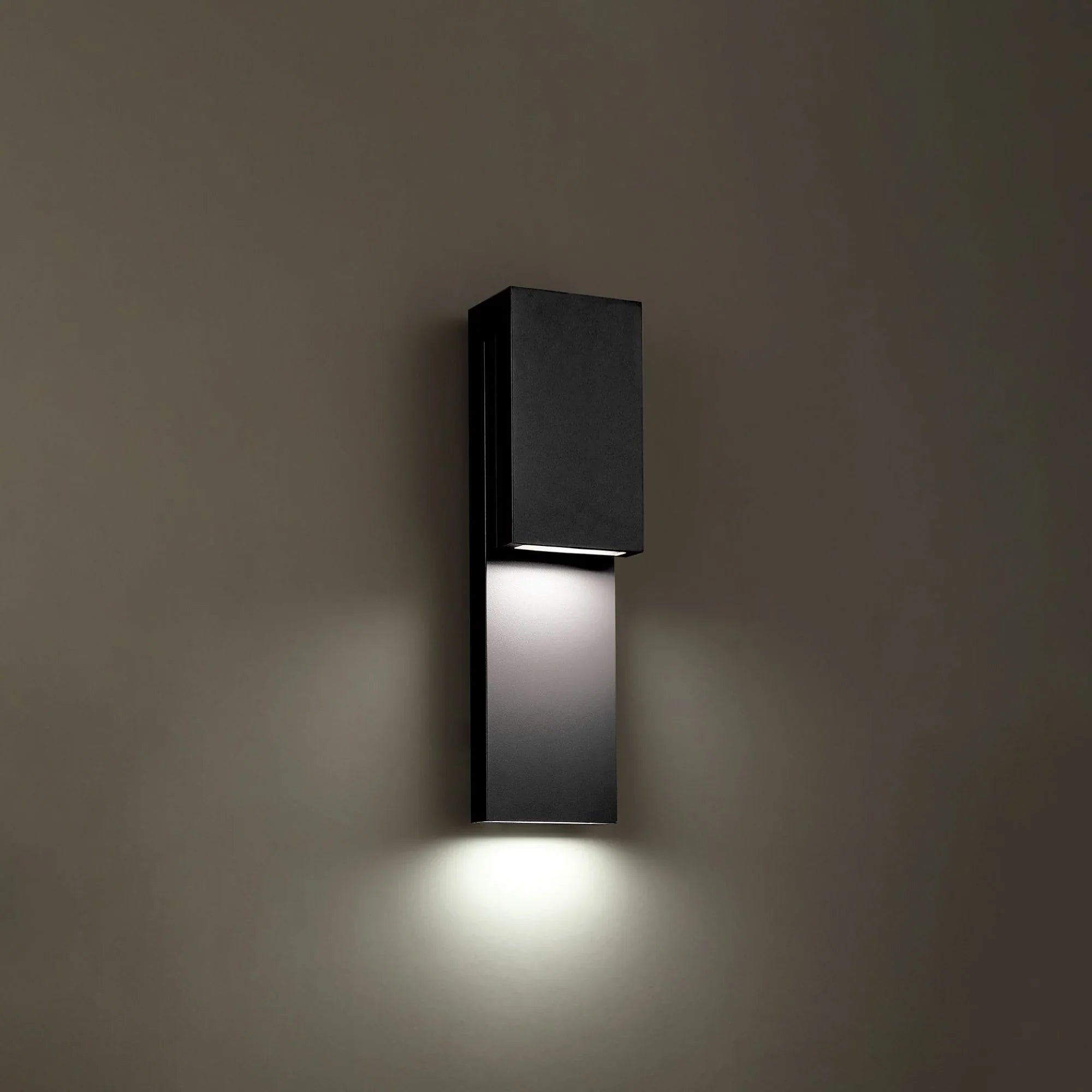 Double Down 18" LED Outdoor Wall Sconce, Black Finish