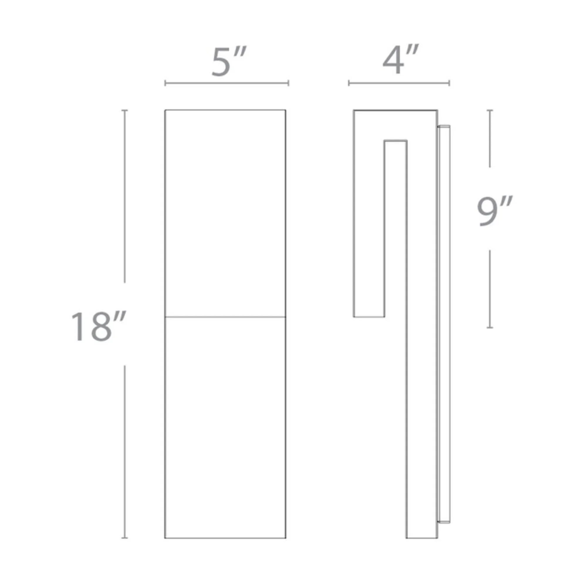 Double Down 18" LED Outdoor Wall Sconce, Black Finish