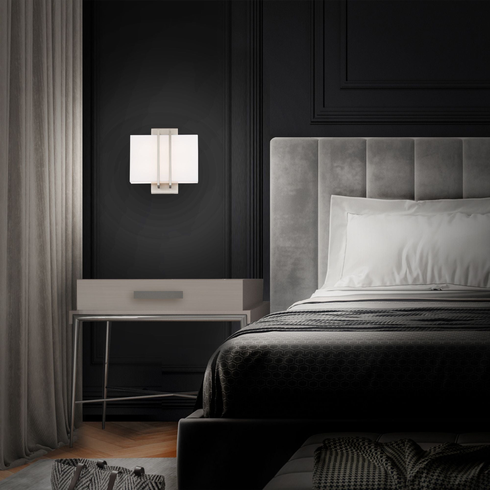 Downton 11" LED Wall Sconce, 3000K, Brushed Nickel Finish - Bees Lighting