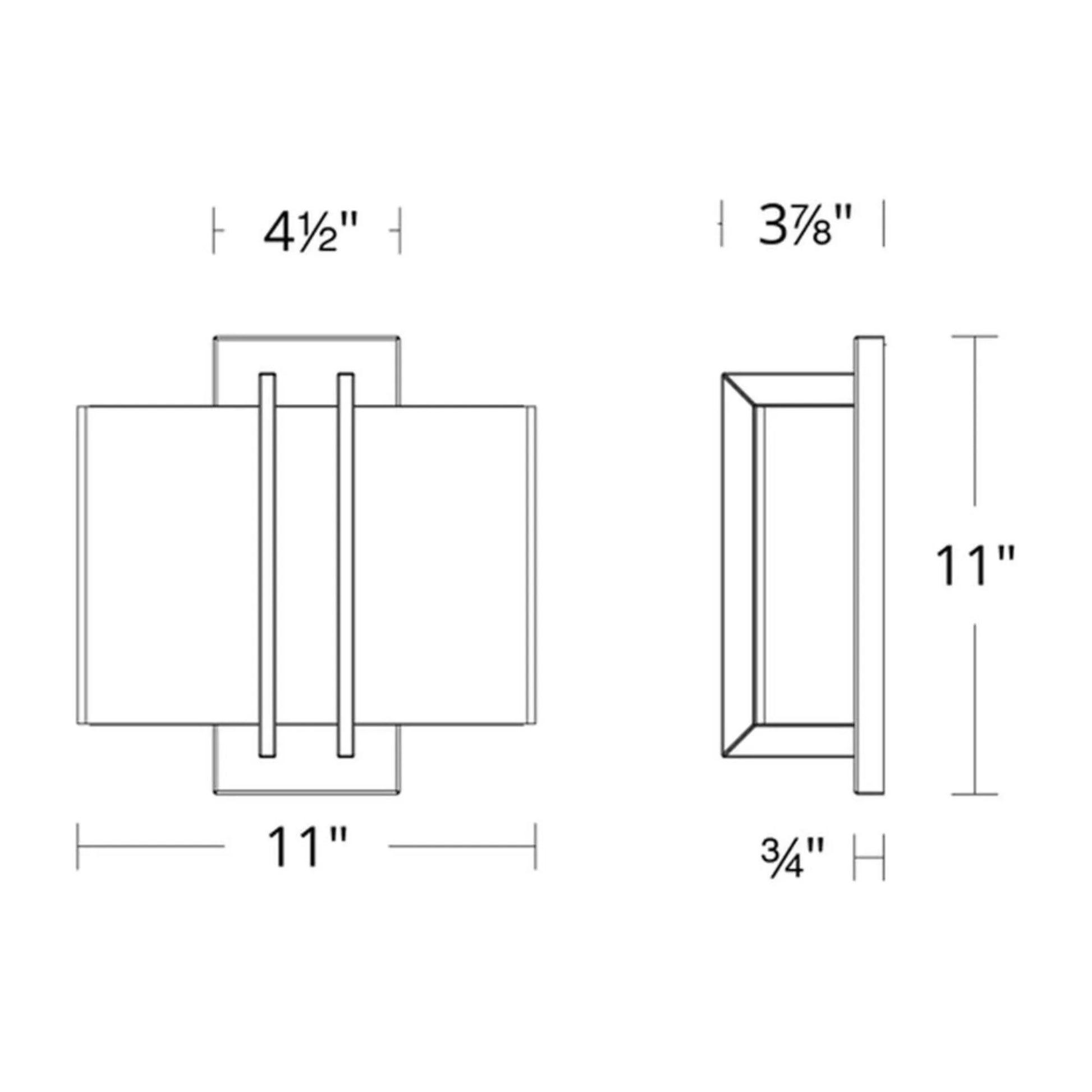 Downton 11" LED Wall Sconce, 3000K, Brushed Nickel Finish - Bees Lighting