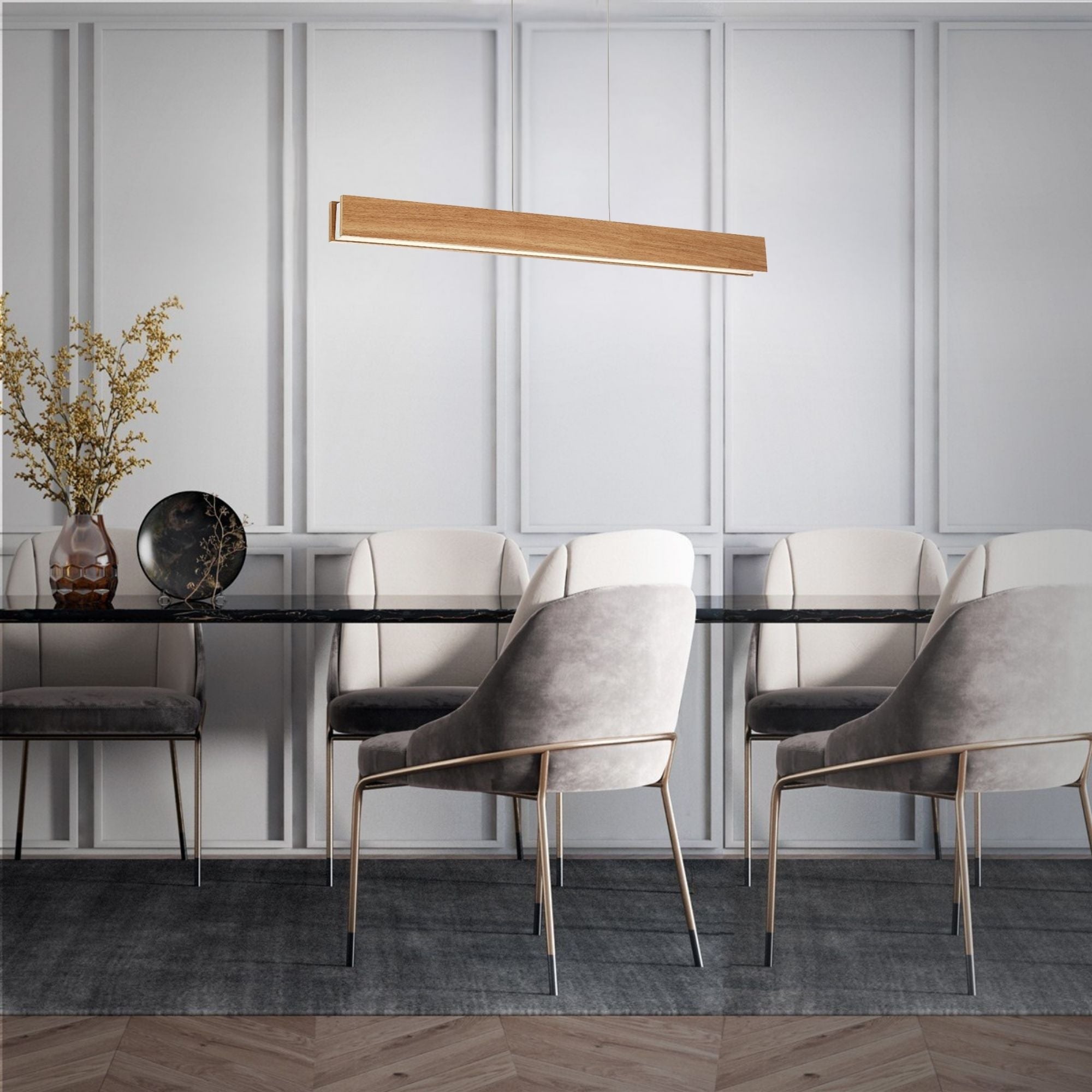 Drift 38 in. LED Pendant Light Almond Finish - Bees Lighting