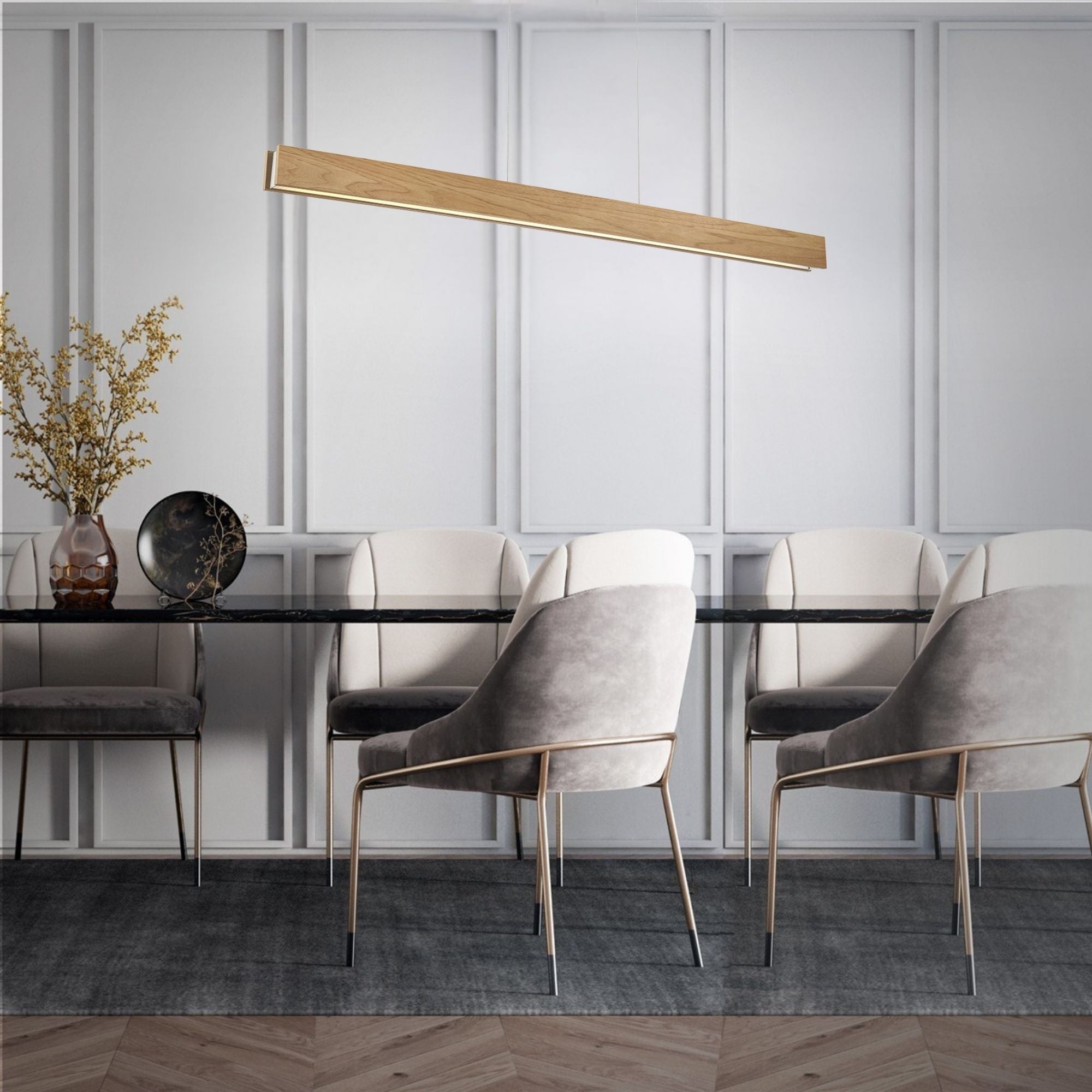 Drift 56 in. LED Pendant Light Almond Finish - Bees Lighting