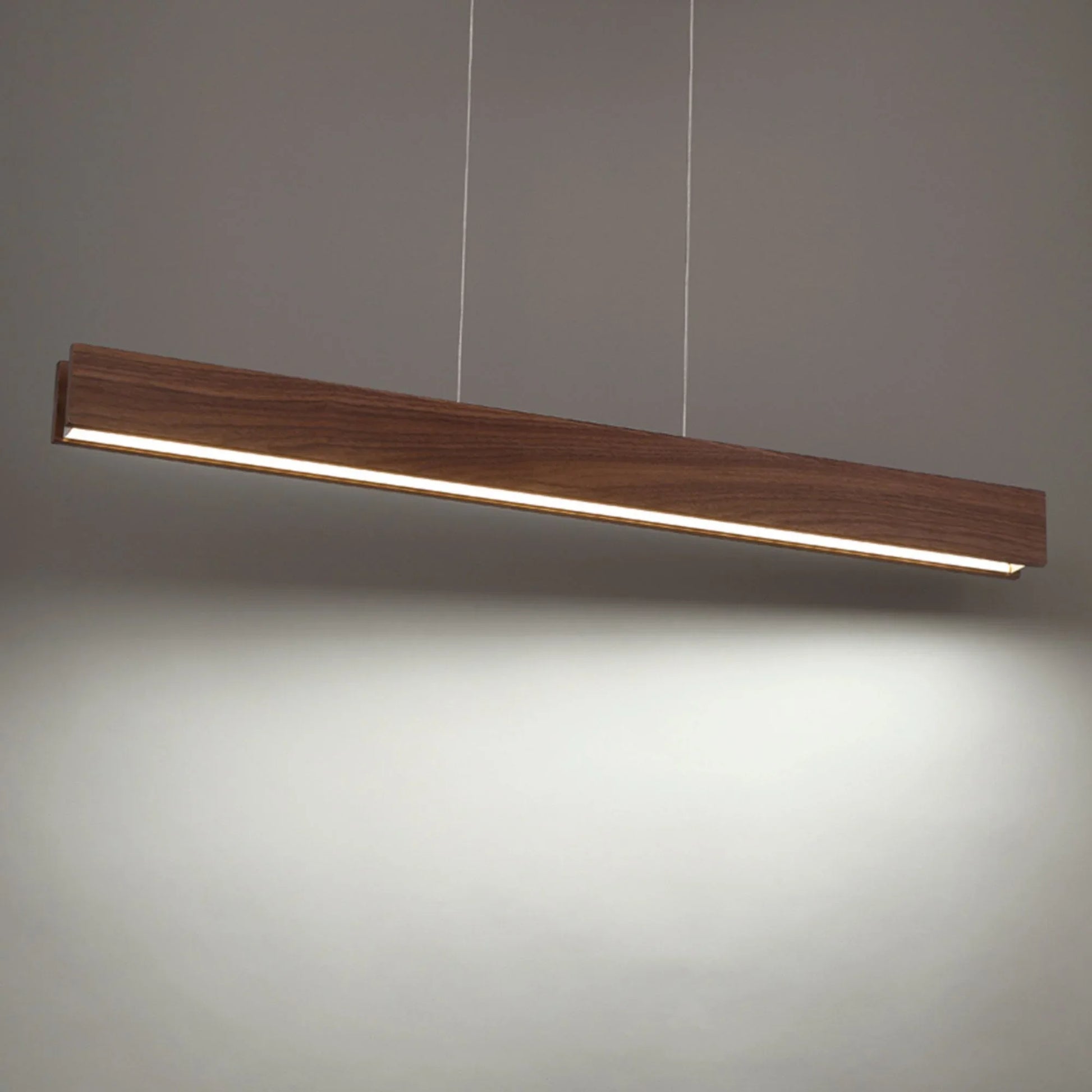 Drift 38" LED Linear Pendant, Dark Walnut Finish - Bees Lighting