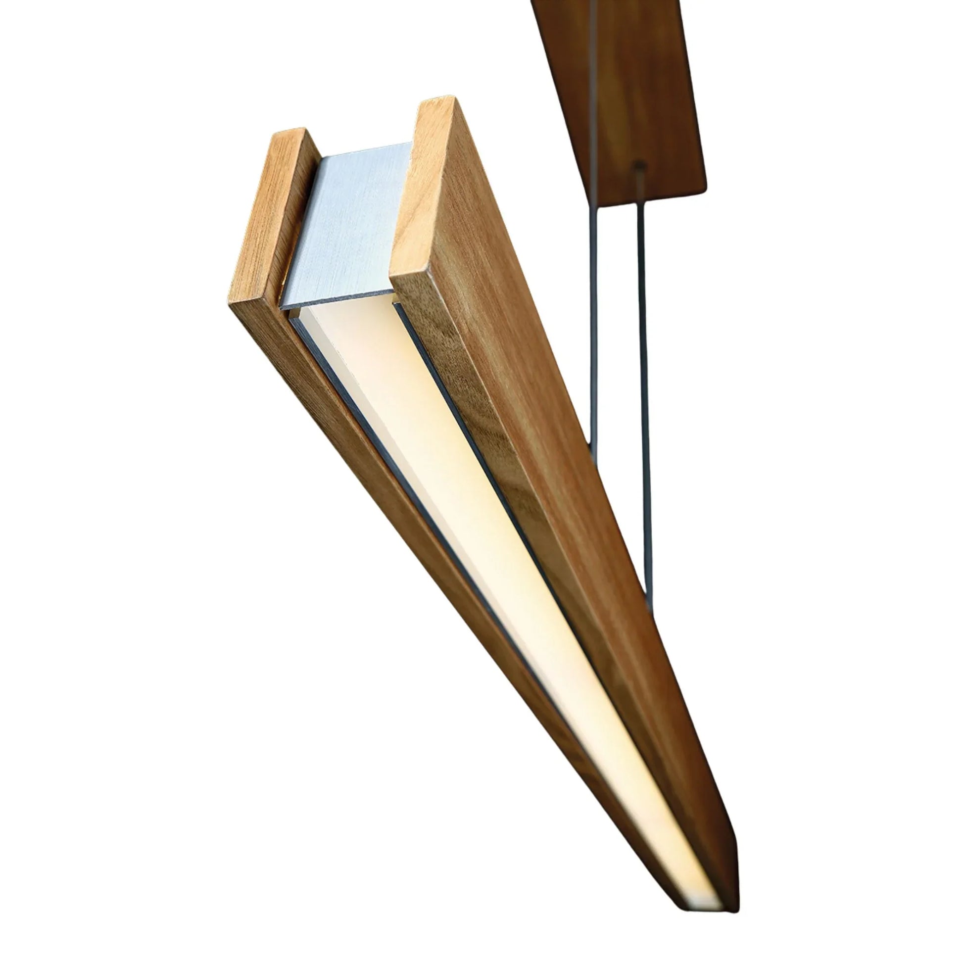 Drift 38" LED Linear Pendant, Walnut Finish - Bees Lighting
