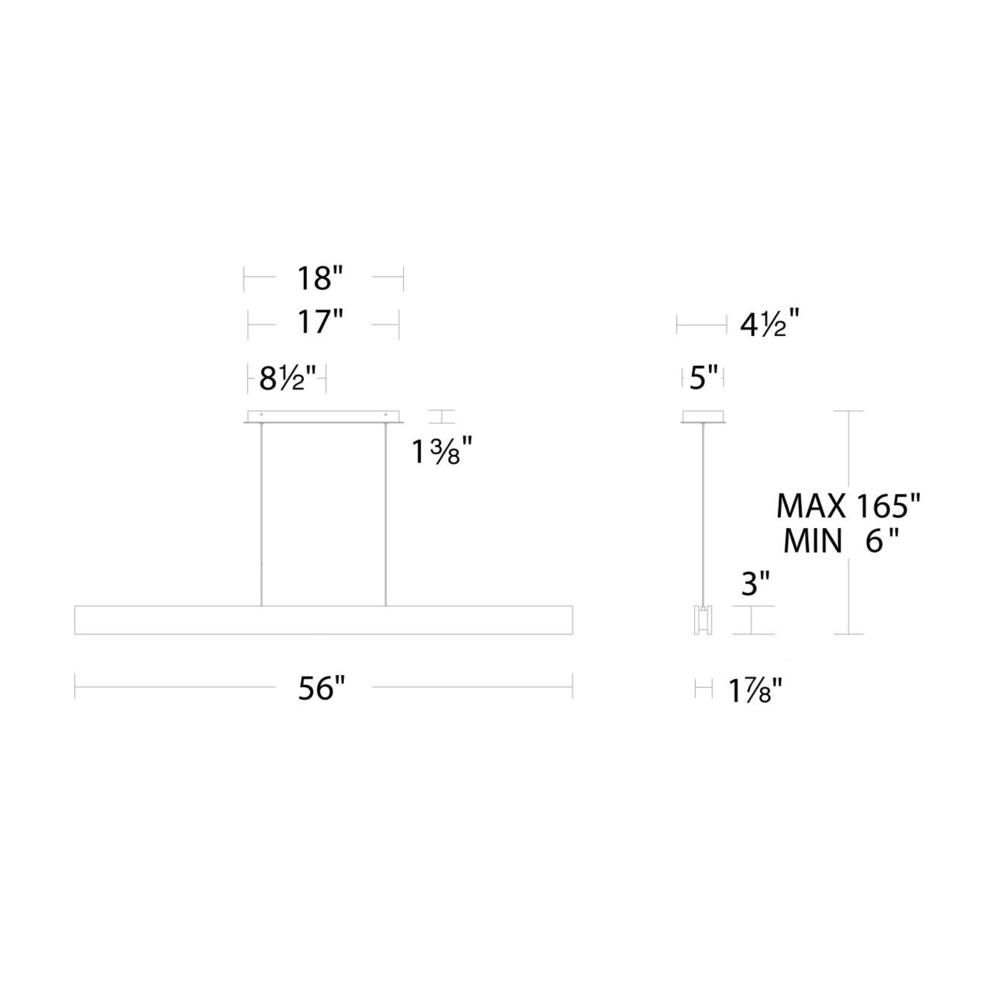 Drift 56" LED Linear Pendant, Walnut Finish - Bees Lighting