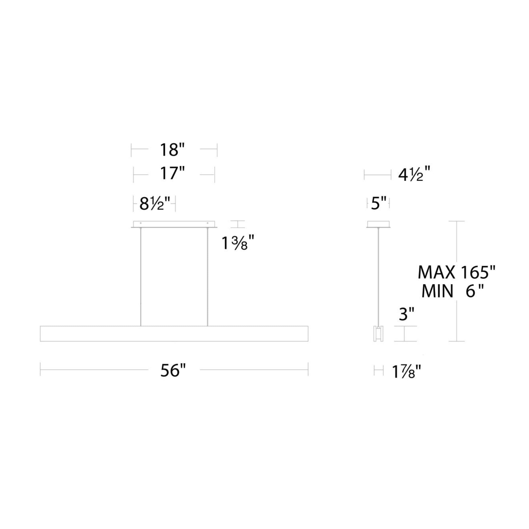 Drift 56" LED Linear Pendant, Walnut Finish - Bees Lighting