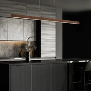 Drift 84" LED Linear Pendant, Dark Walnut Finish - Bees Lighting