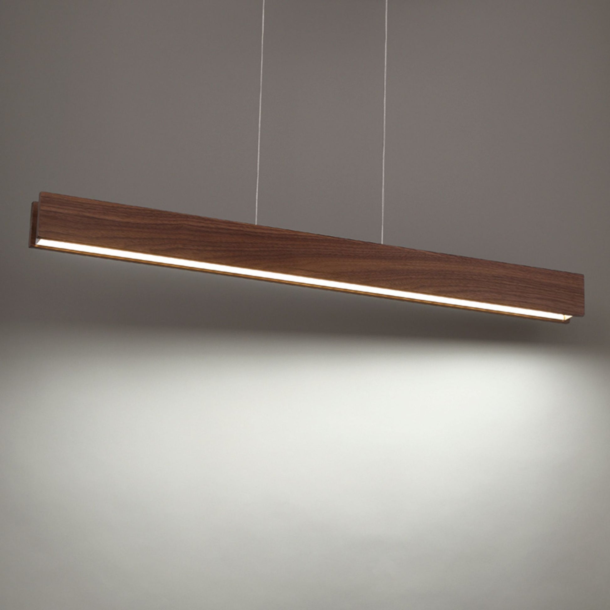 Drift 84" LED Linear Pendant, Dark Walnut Finish - Bees Lighting