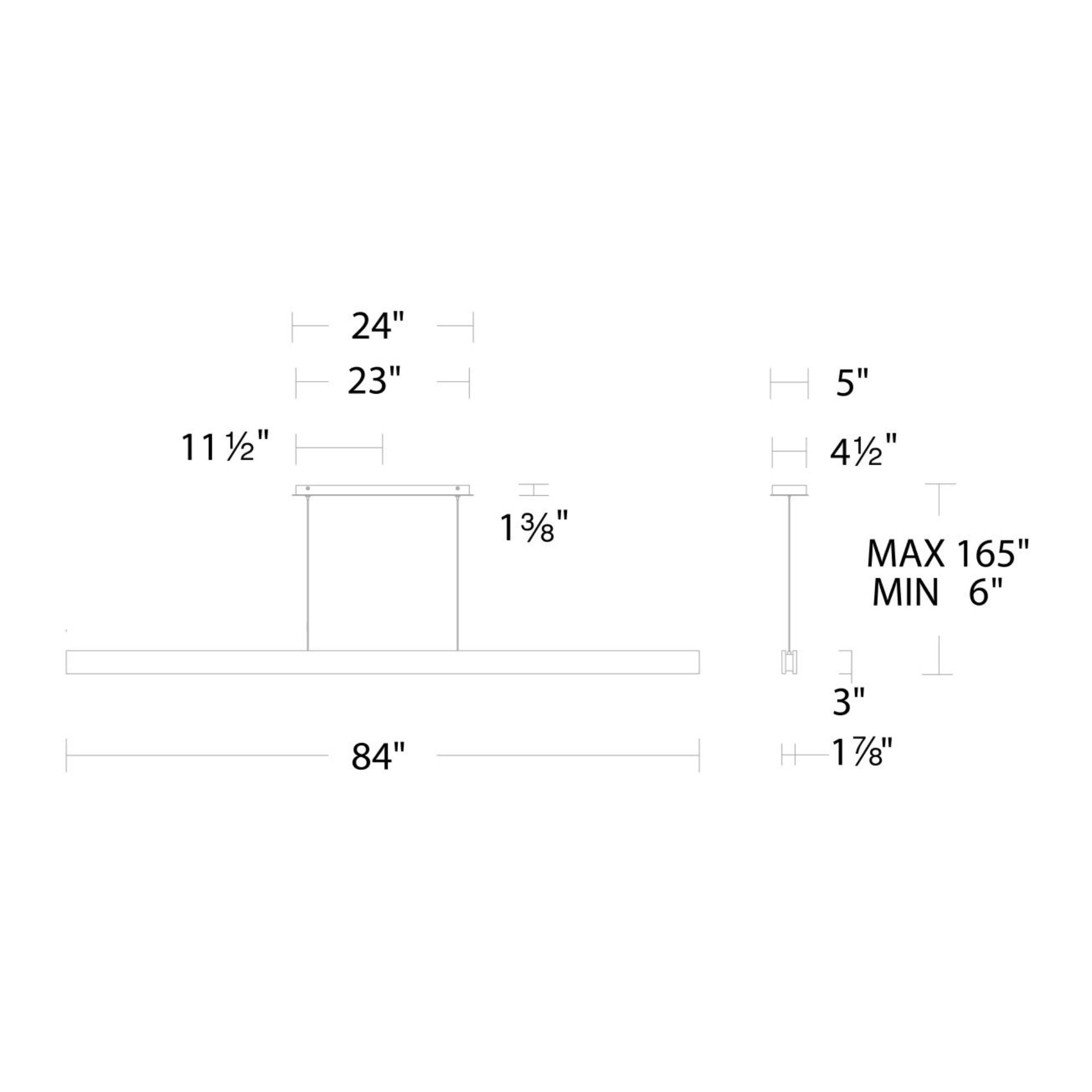 Drift 84" LED Linear Pendant, Walnut Finish - Bees Lighting