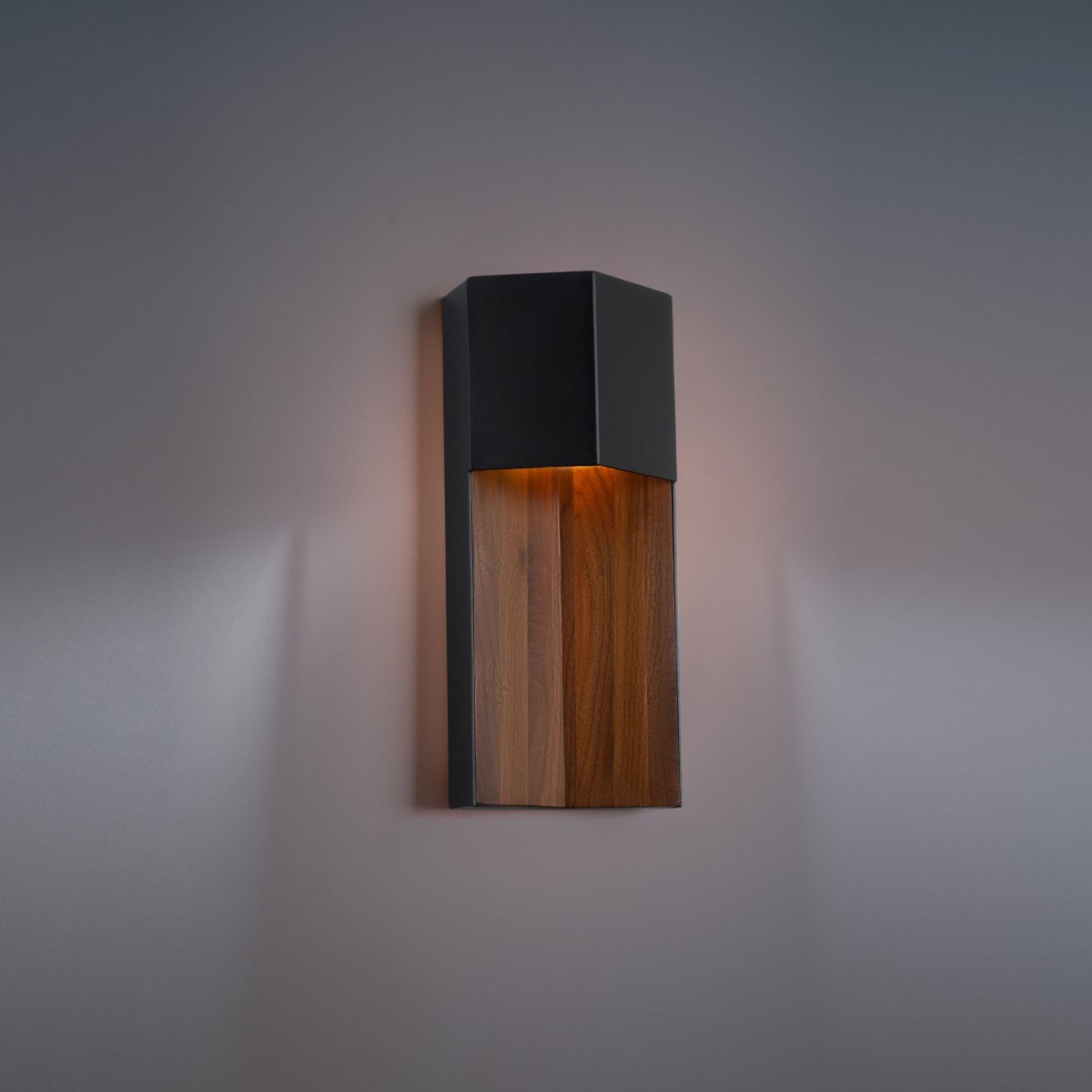 Dusk 14" LED Outdoor Wall Sconce, Black & Dark Bronze Finish - Bees Lighting
