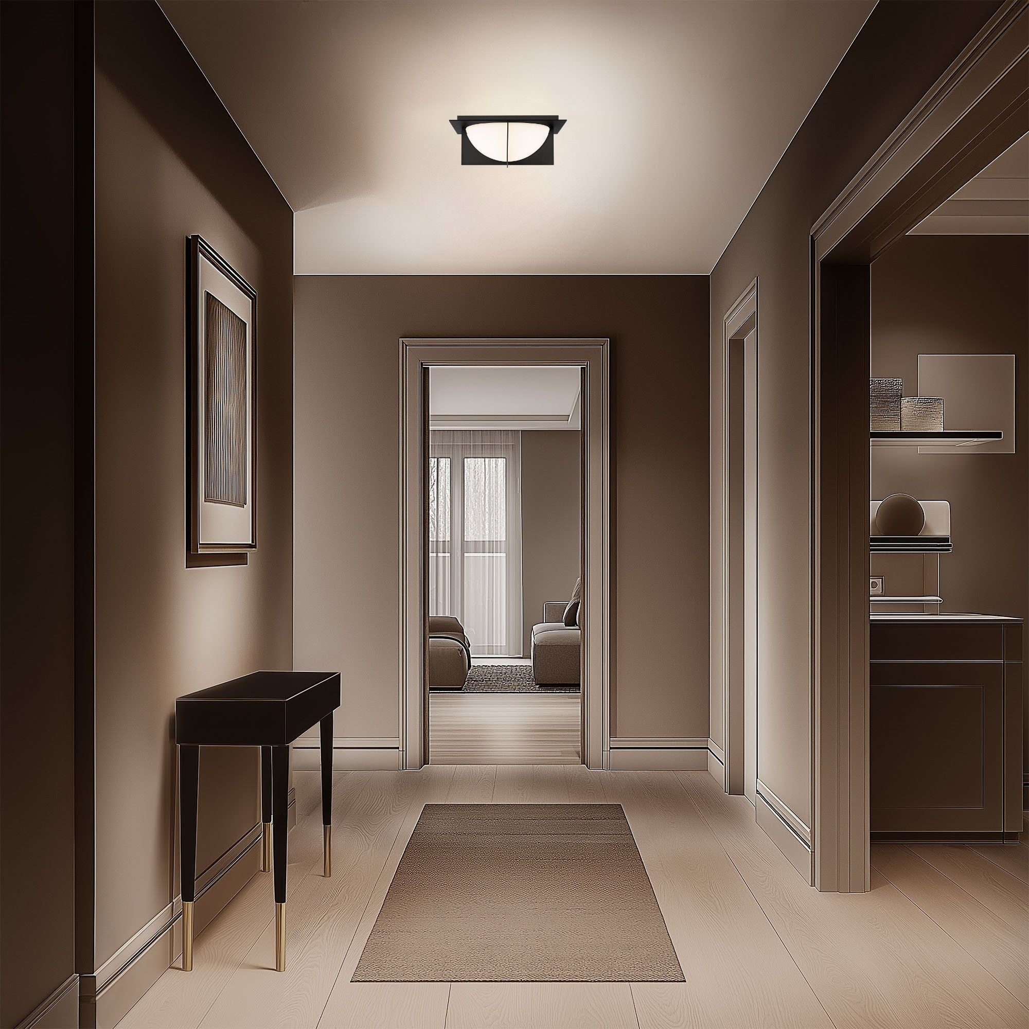 Echelon 14" LED Flush Mount, Black Finish - Bees Lighting