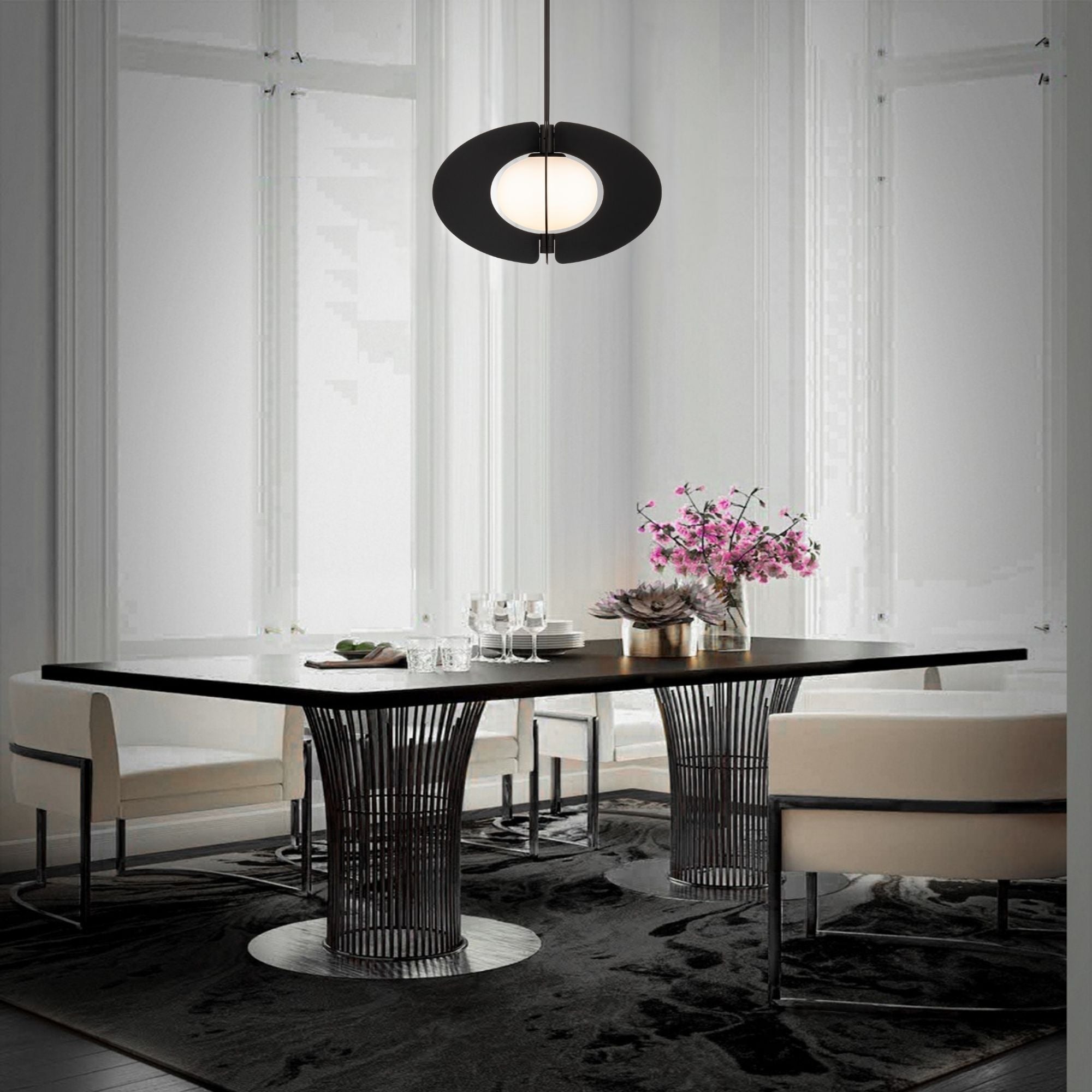 Echelon 16 in. LED Pendant Light Black finish