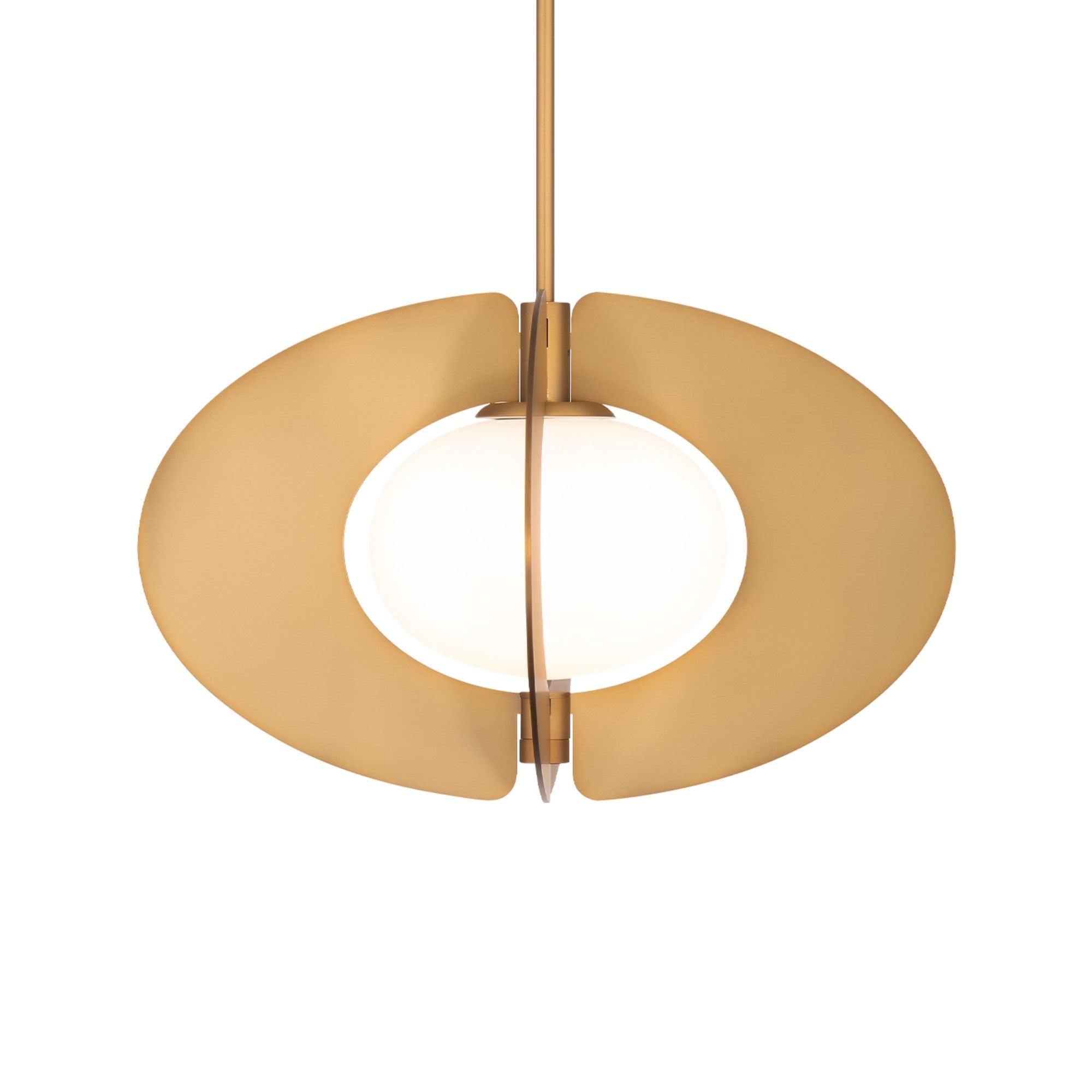 Echelon 16" LED Pendant, Aged Brass Finish - Bees Lighting