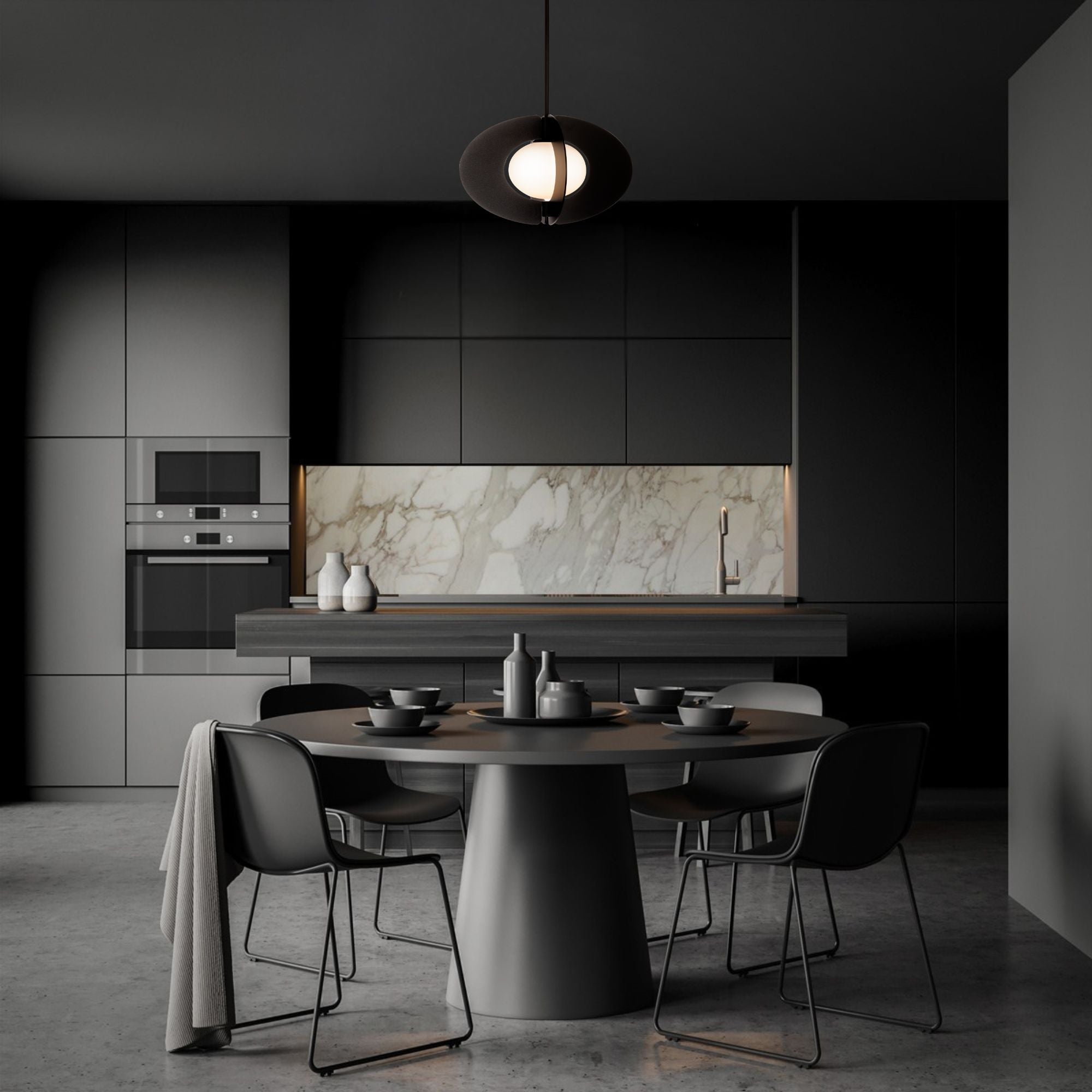 Echelon 16" LED Pendant, Black Finish - Bees Lighting