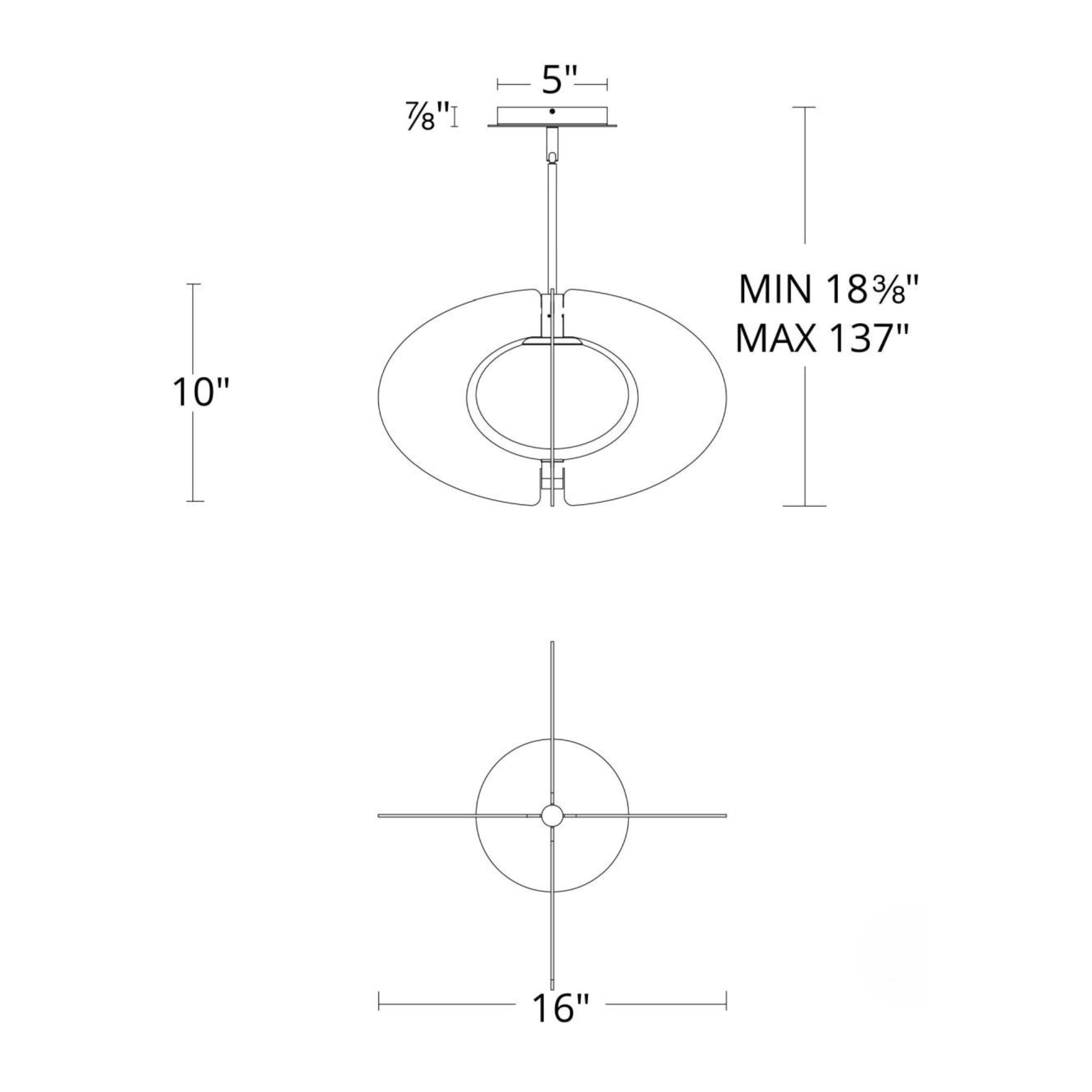 Echelon 16" LED Pendant, Black Finish - Bees Lighting