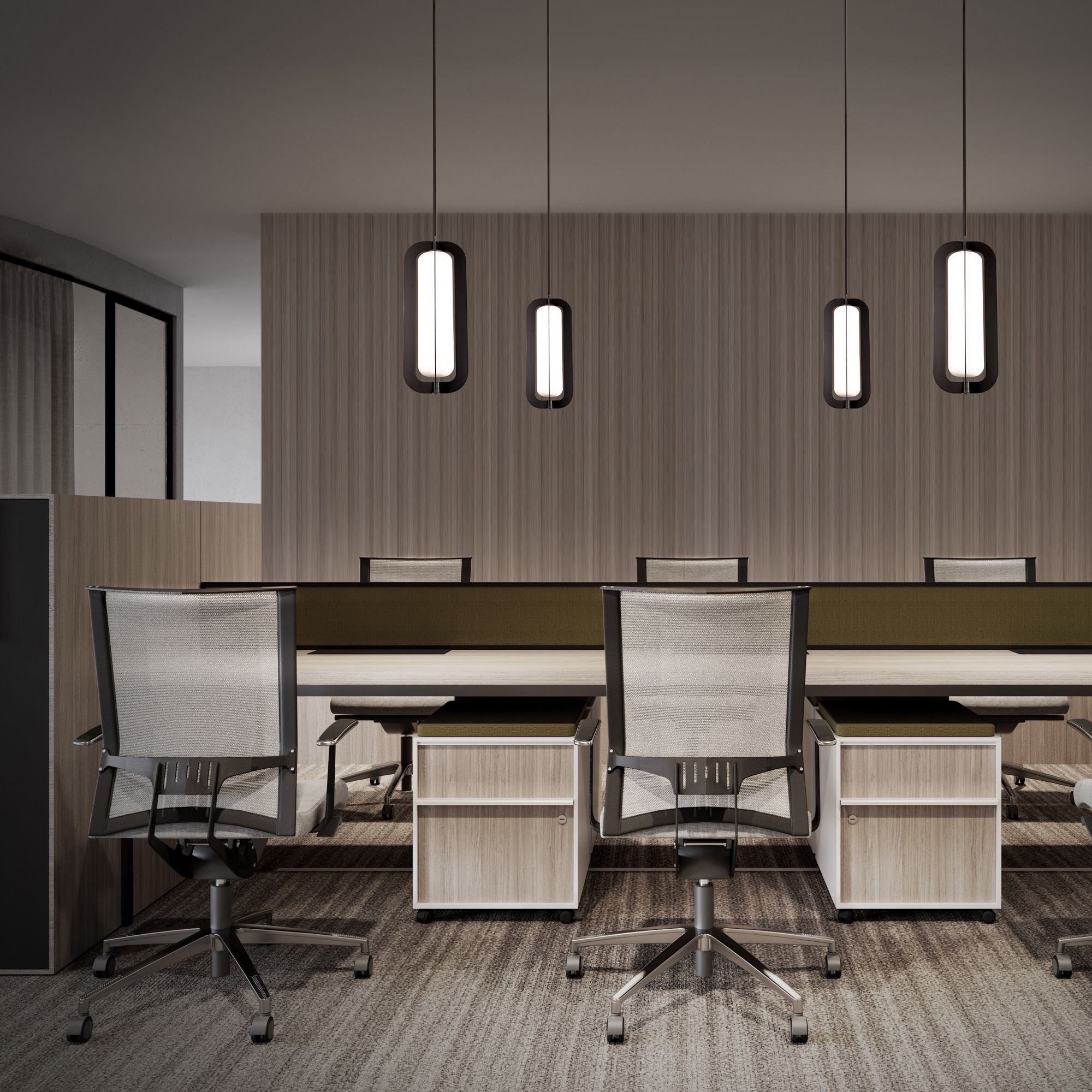 Echelon 22" LED Pendant, Black Finish - Bees Lighting