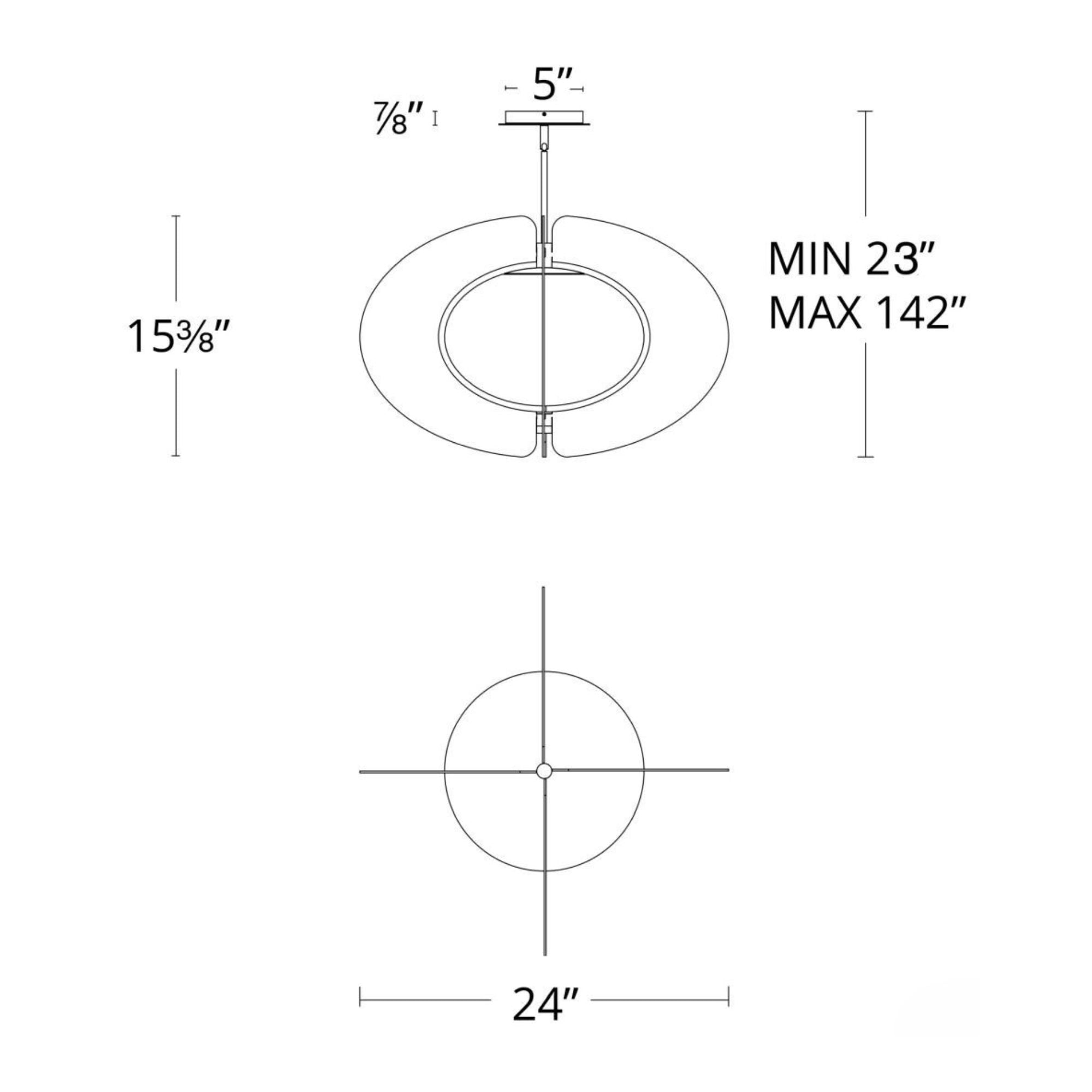 Echelon 24" LED Pendant, Aged Brass Finish - Bees Lighting