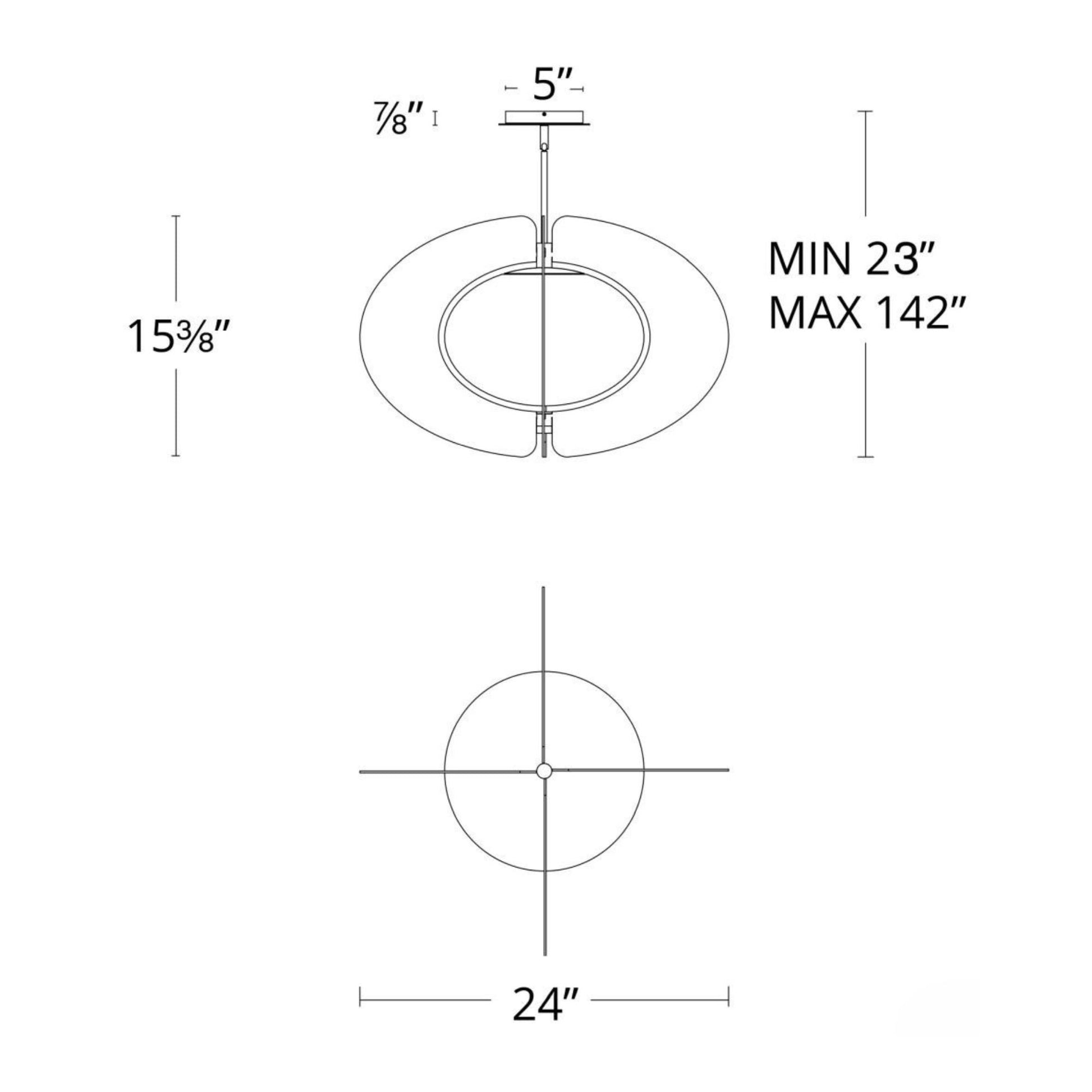 Echelon 24" LED Pendant, Black Finish - Bees Lighting