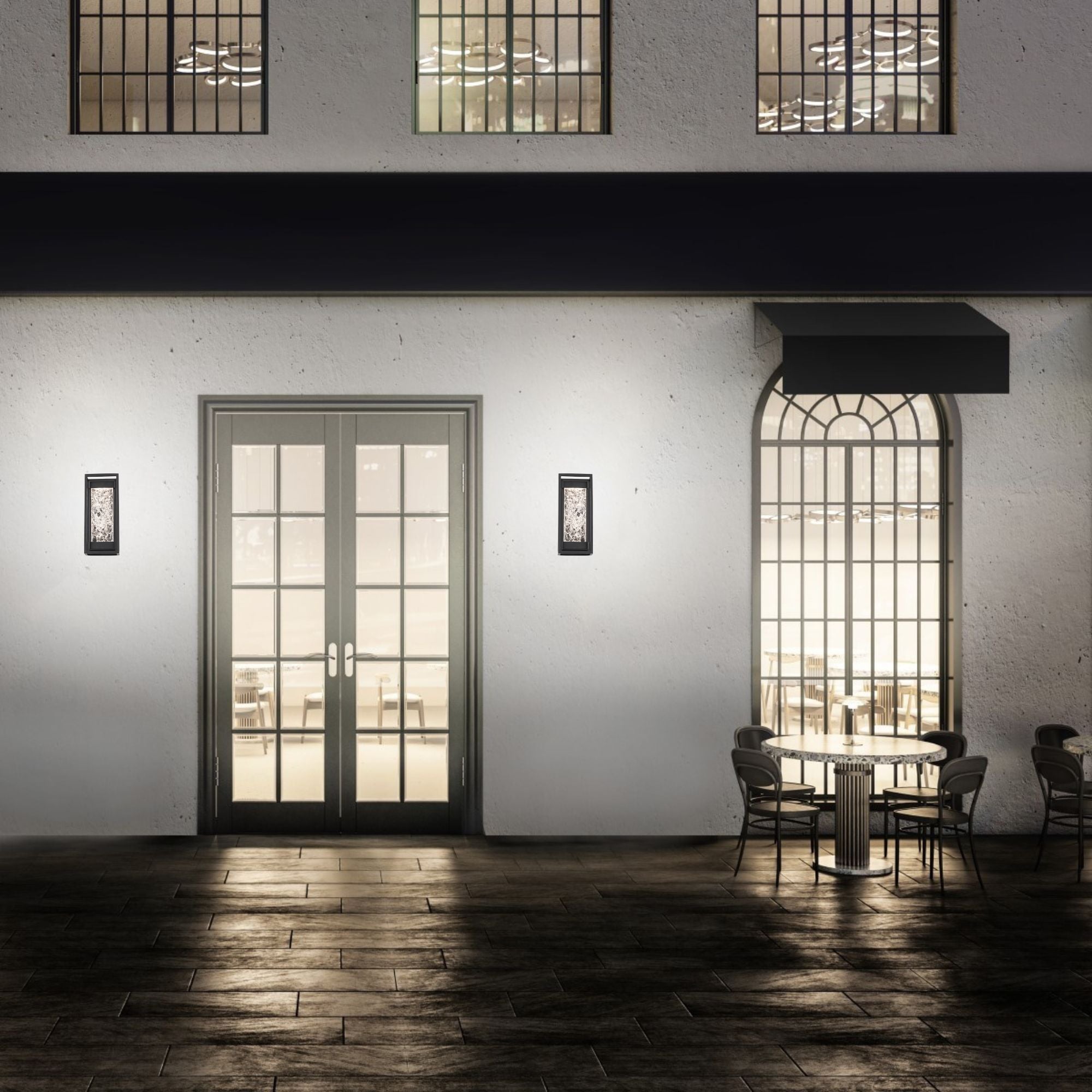 Elyse 12" LED Outdoor Wall Sconce, Black Finish - Bees Lighting