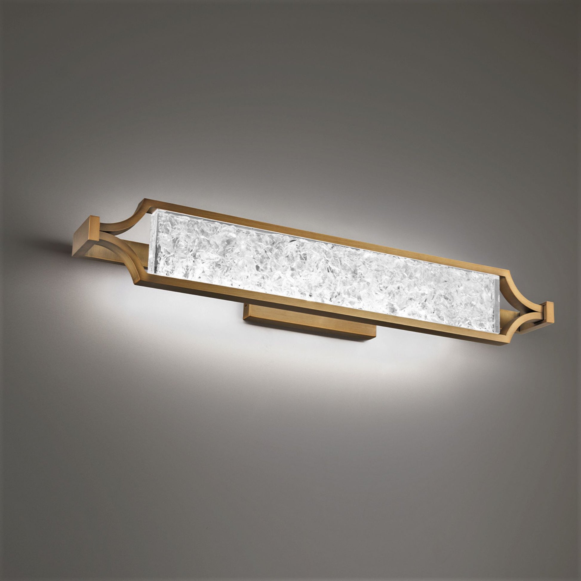 Emblem 28" LED Vanity Light, Aged Brass Finish - Bees Lighting