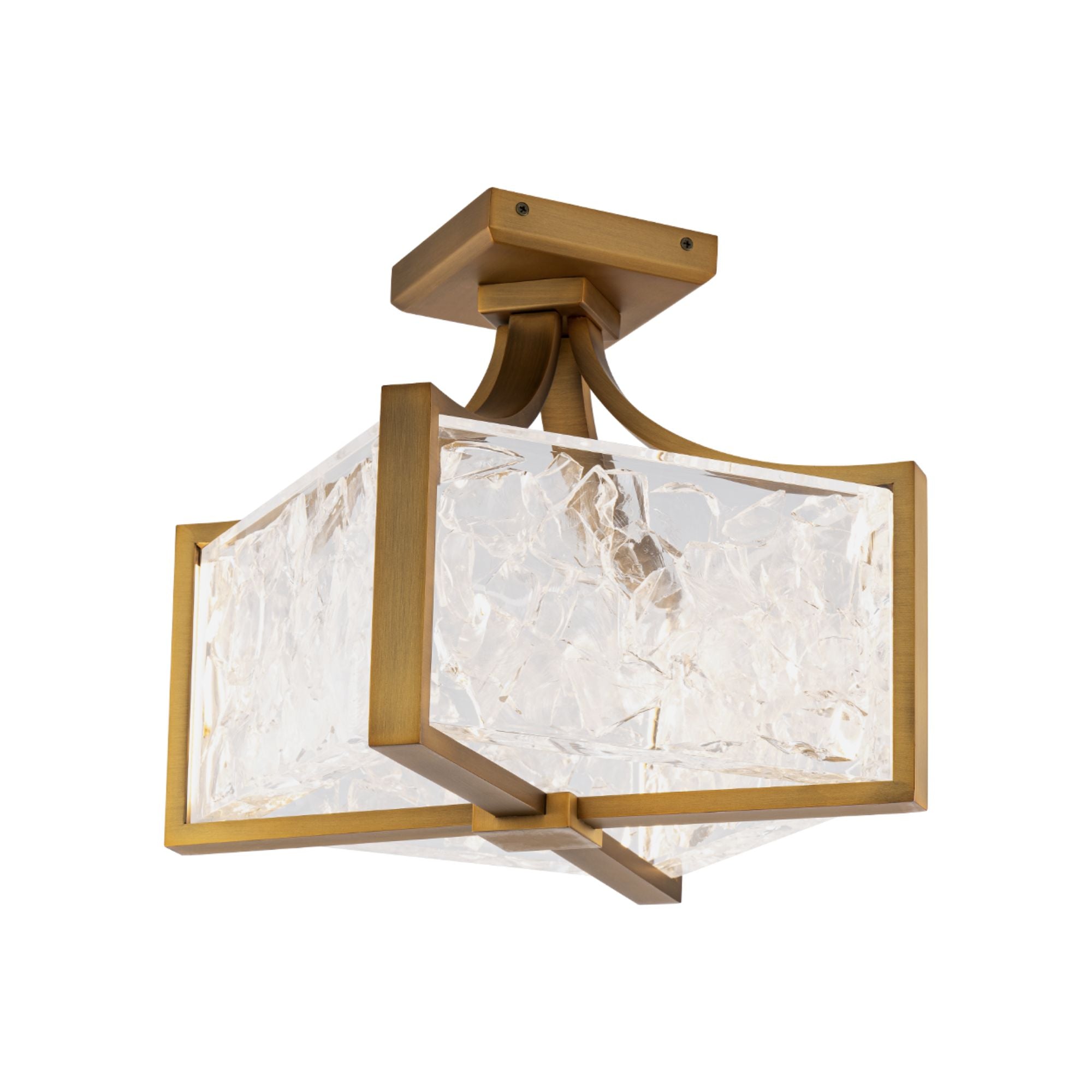 Emblem 12" LED Flush Mount, Aged Brass Finish