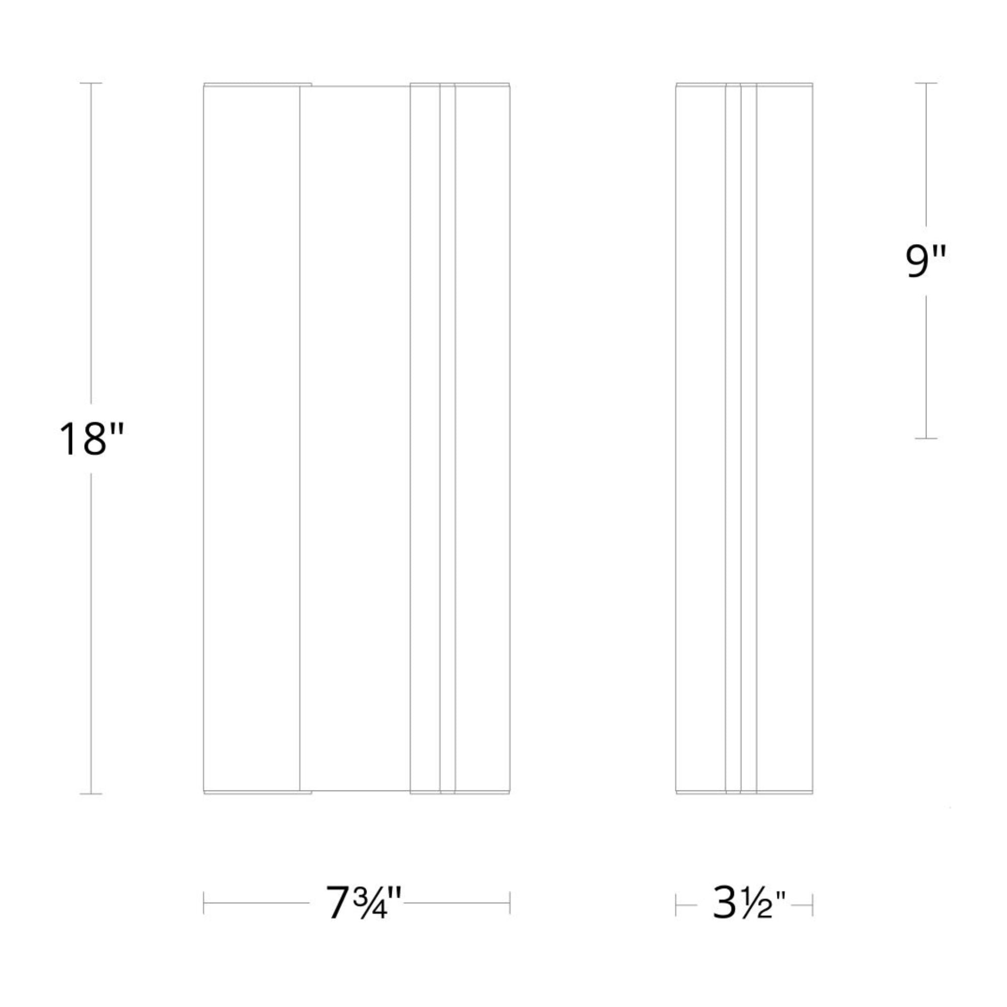 Enigma 18" LED Outdoor Wall Sconce, Black Finish - Bees Lighting