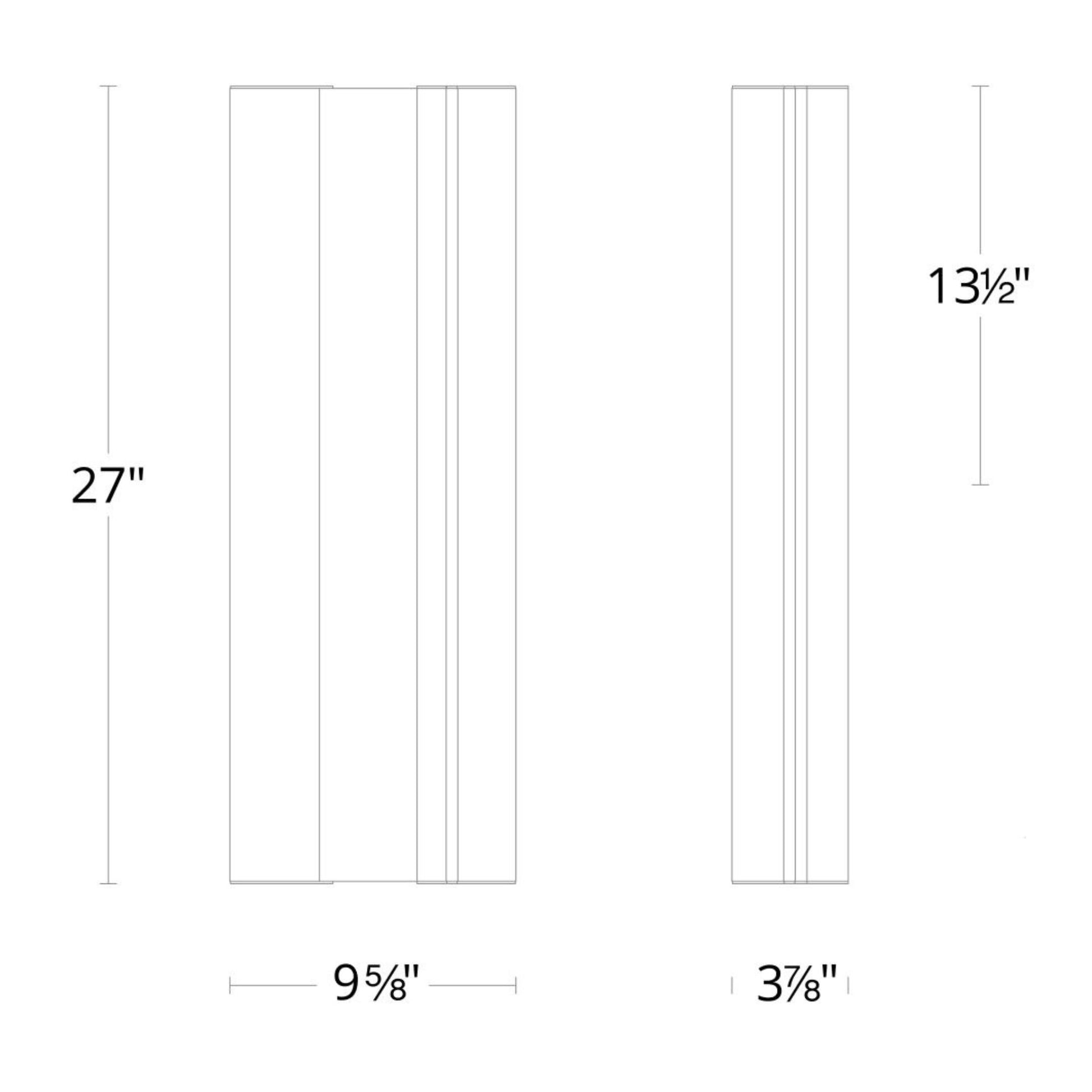 Enigma 27" LED Outdoor Wall Sconce, Black Finish - Bees Lighting