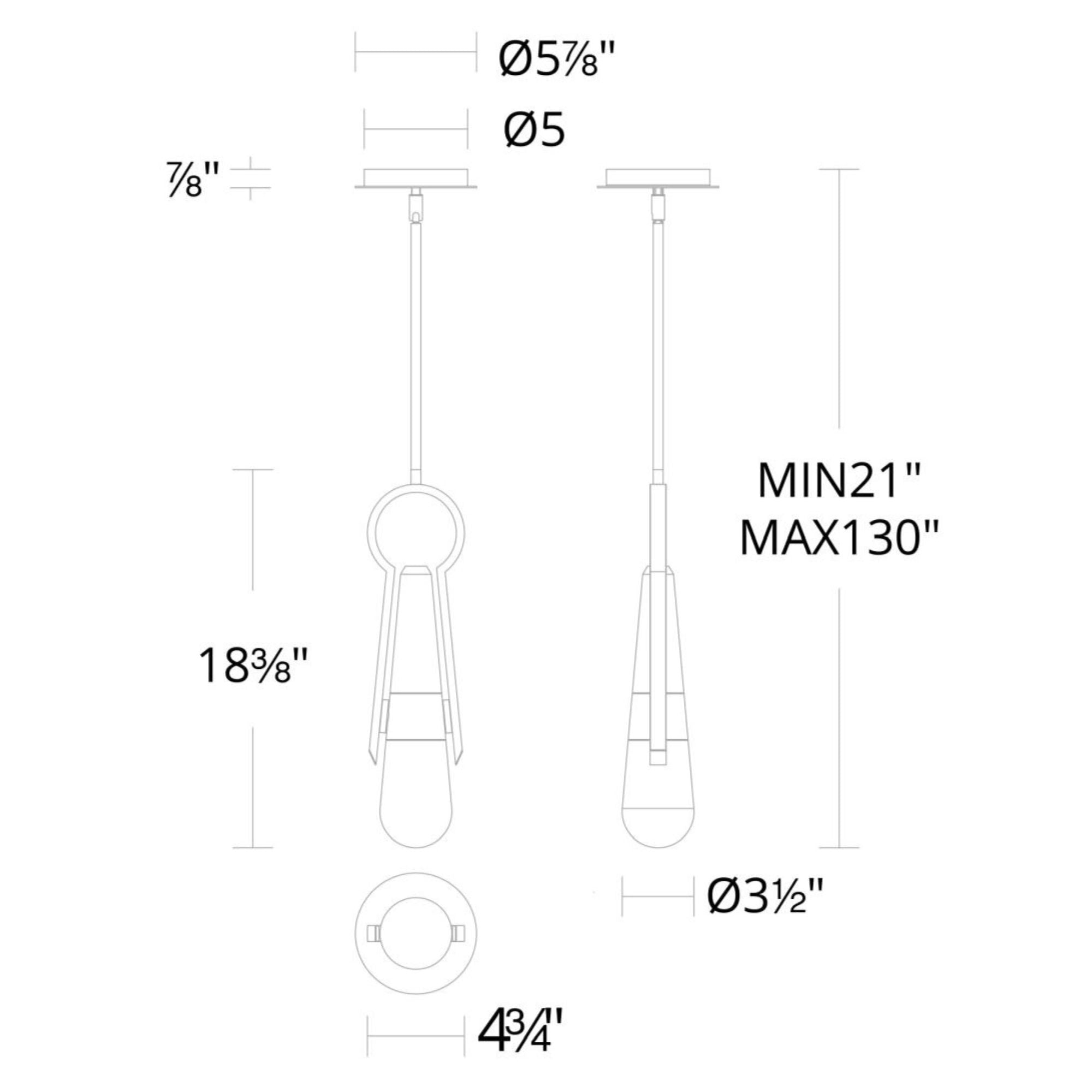 Ezra 18" LED Mini Pendant, Black Finish - Bees Lighting
