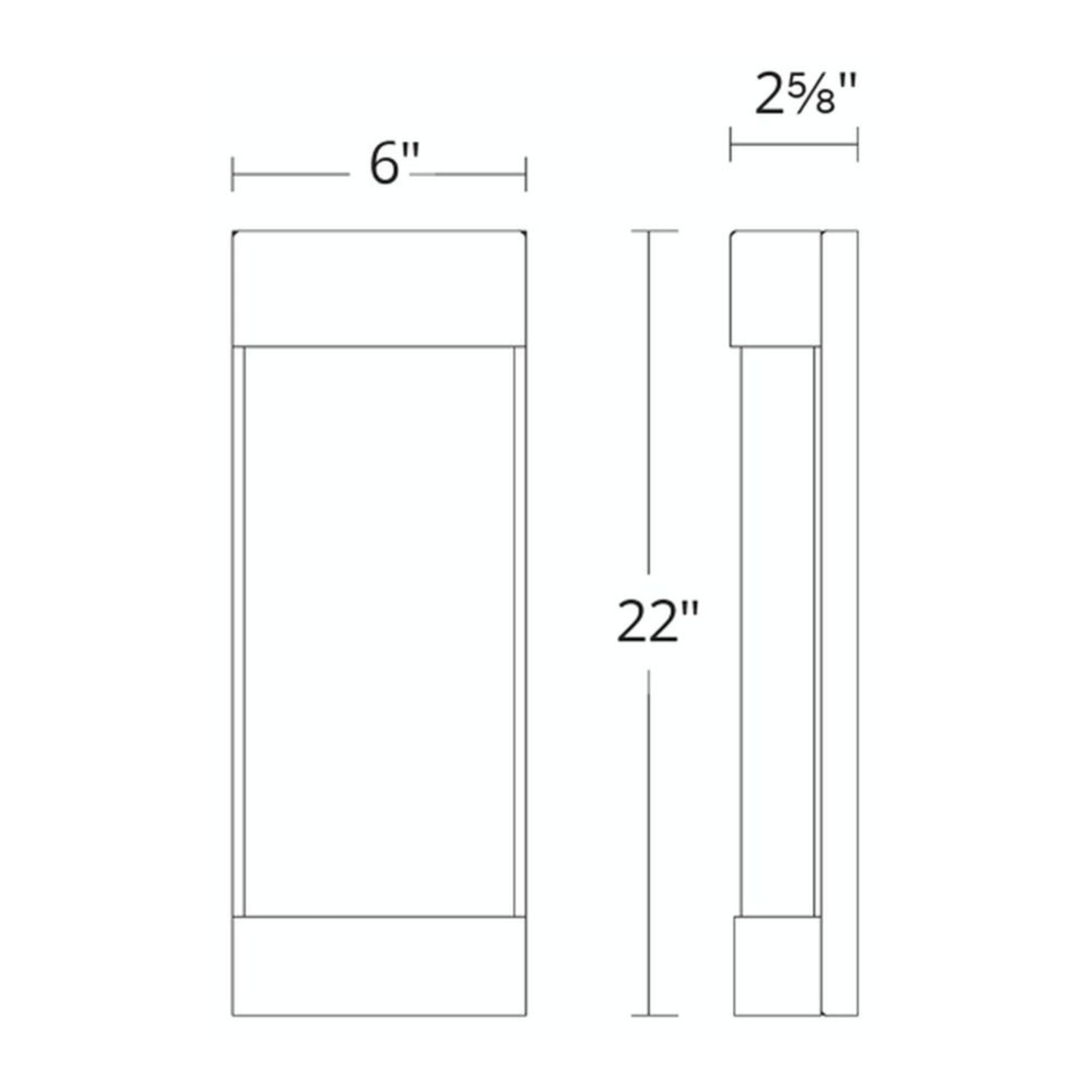 Fathom 22" LED Outdoor Wall Sconce, Black Finish - Bees Lighting