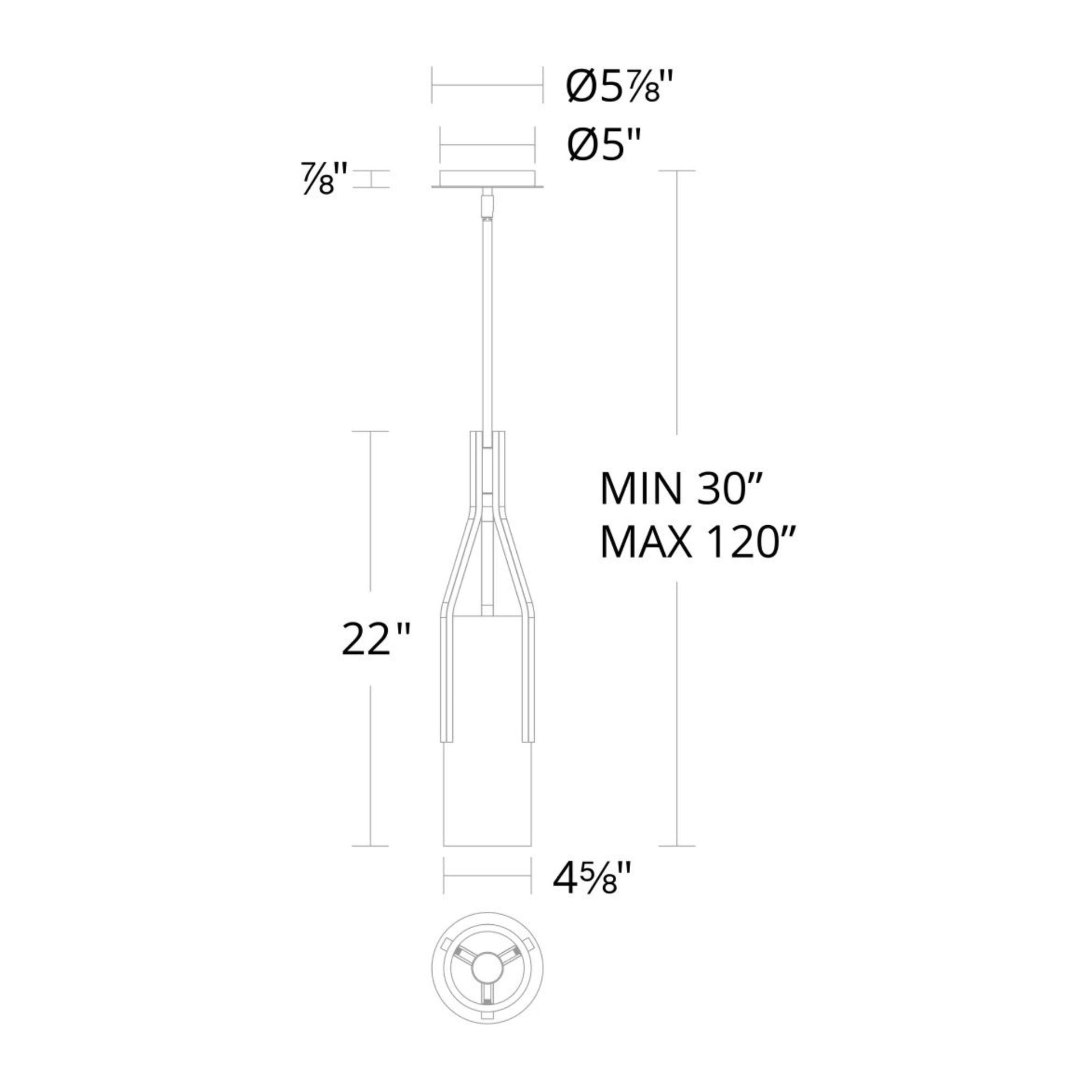 Firenze 22" LED Mini Pendant, Antique Nickel Finish - Bees Lighting