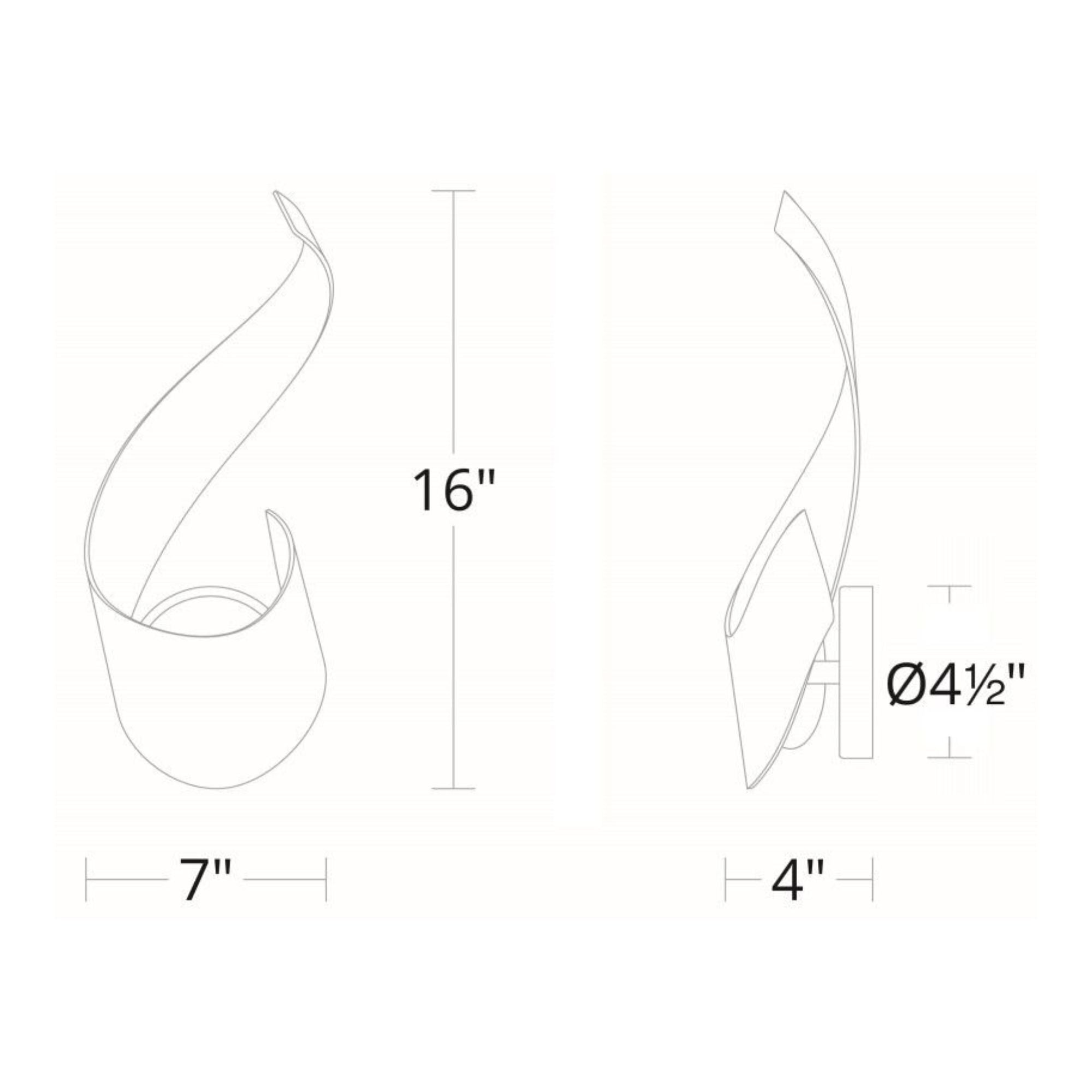Flamme 16" LED Outdoor Wall Sconce, Black Finish