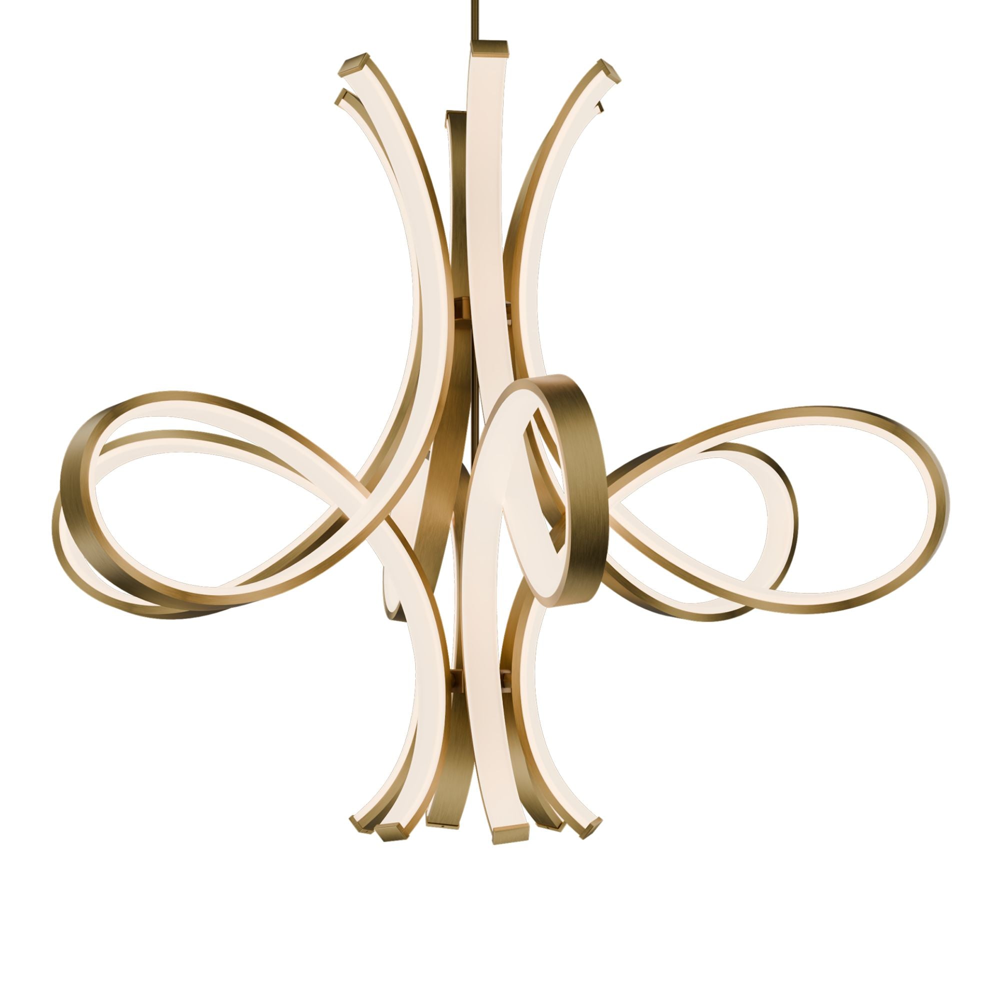 Fleur De Lis 36" LED Pendant, Aged Brass Finish - Bees Lighting
