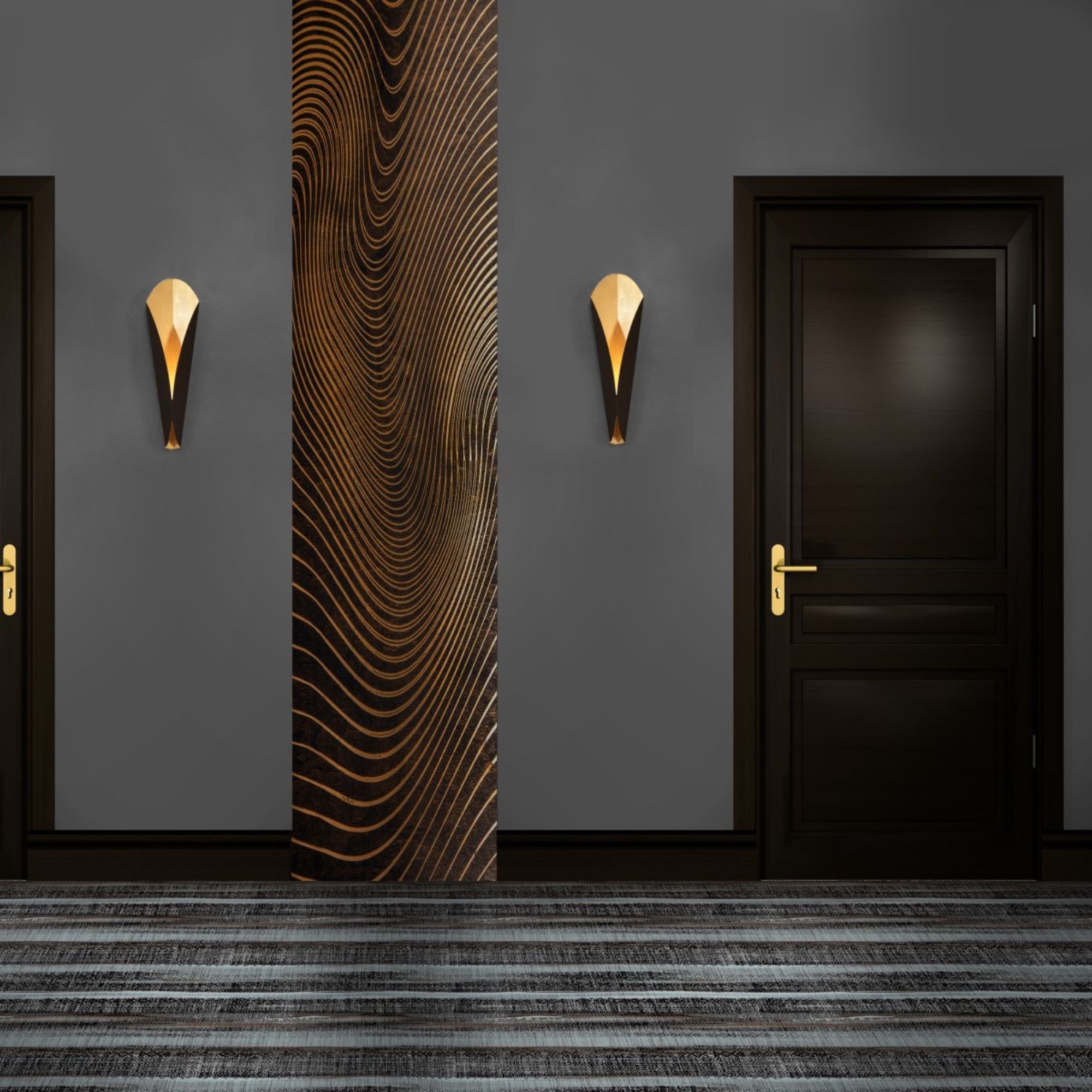 Fleur 22" LED Wall Sconce, Bronze & Gold Leaf Finish