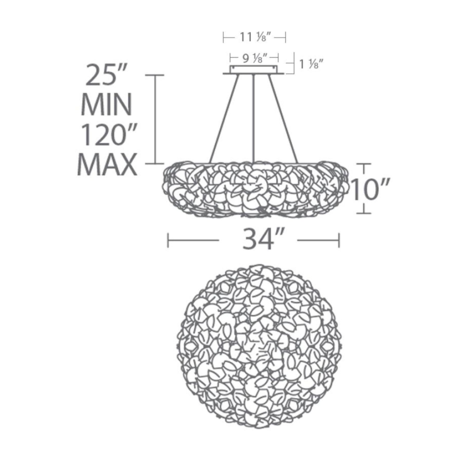 Fluffy 33" LED Pendant, Brushed Nickel Finish - Bees Lighting