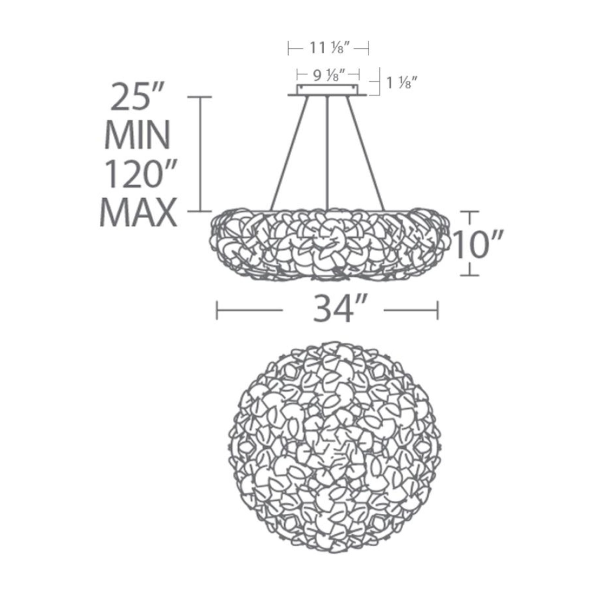 Fluffy 33" LED Pendant, Brushed Nickel Finish - Bees Lighting