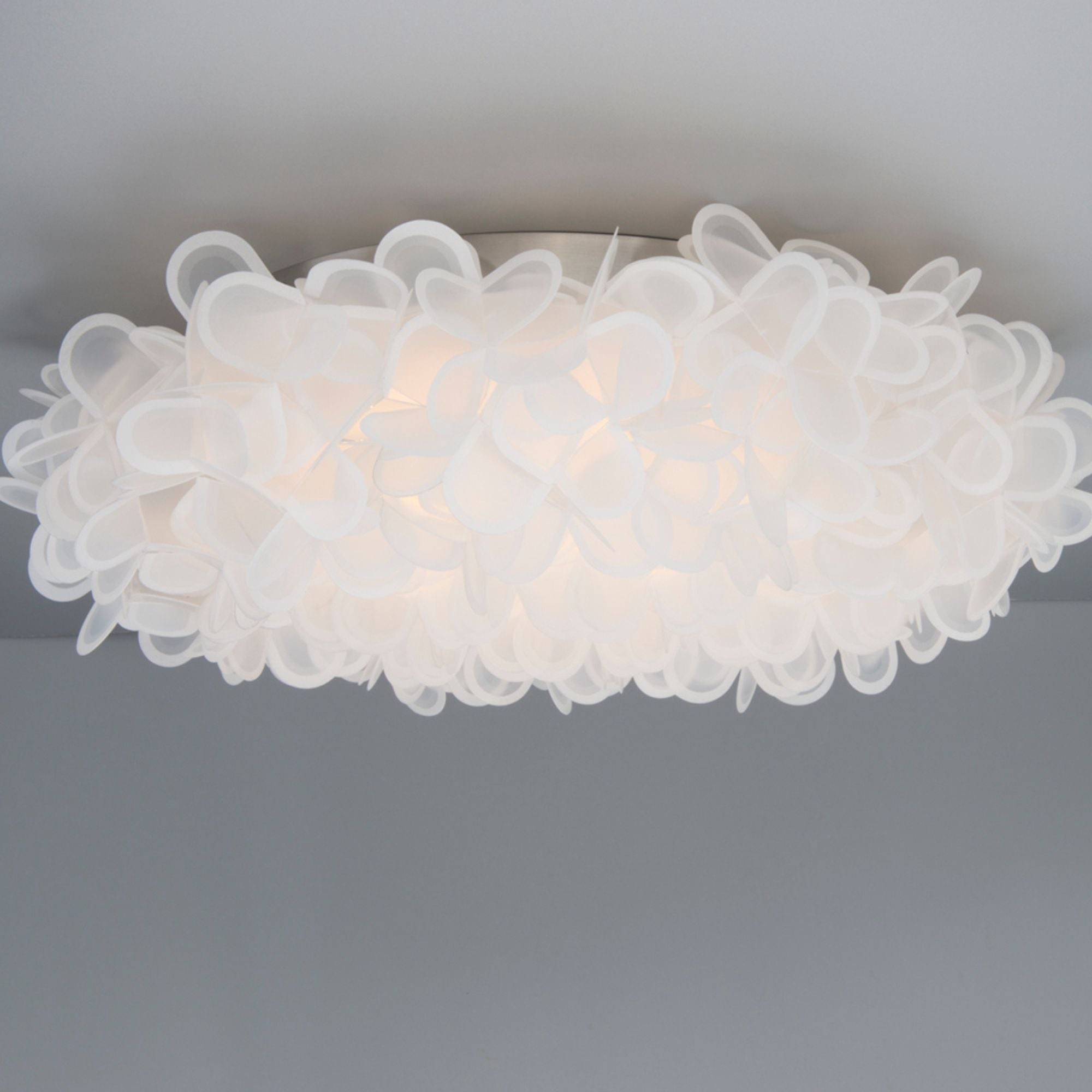 Fluffy 22" LED Flush Mount, Brushed Nickel Finish - Bees Lighting