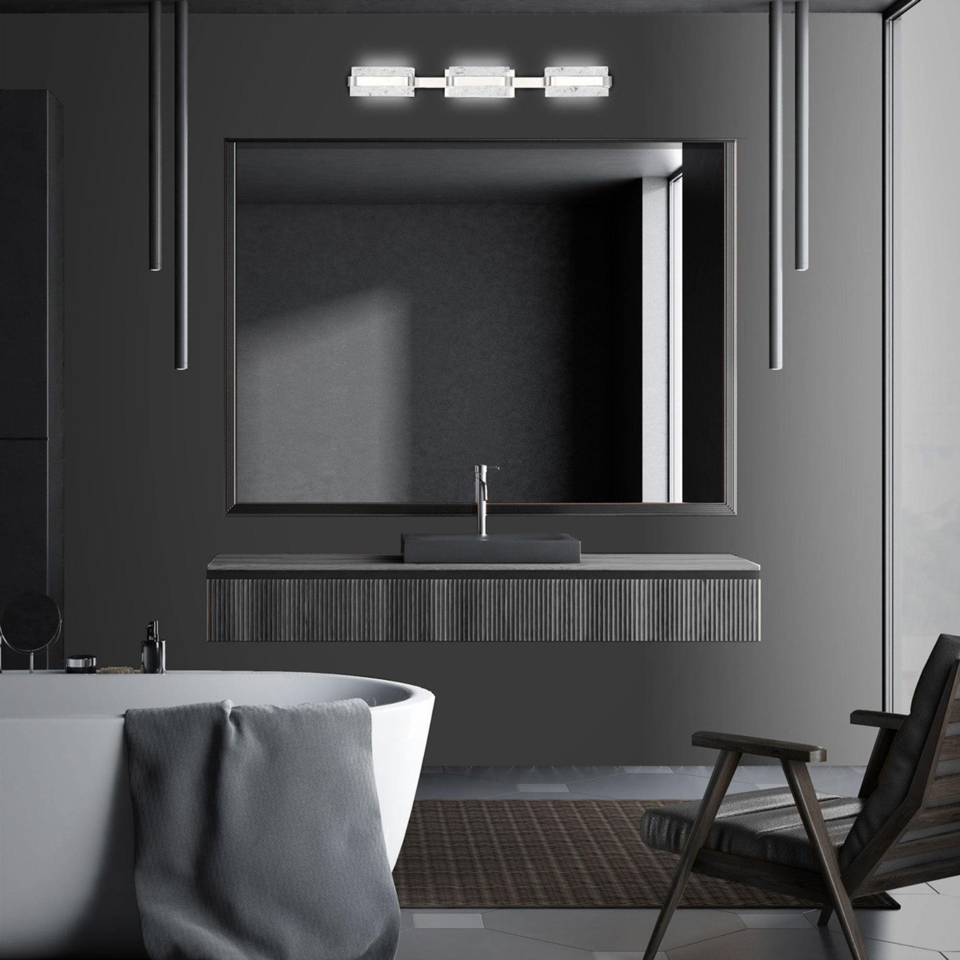 Forbes 27" LED Vanity Light, Polished Nickel Finish - Bees Lighting