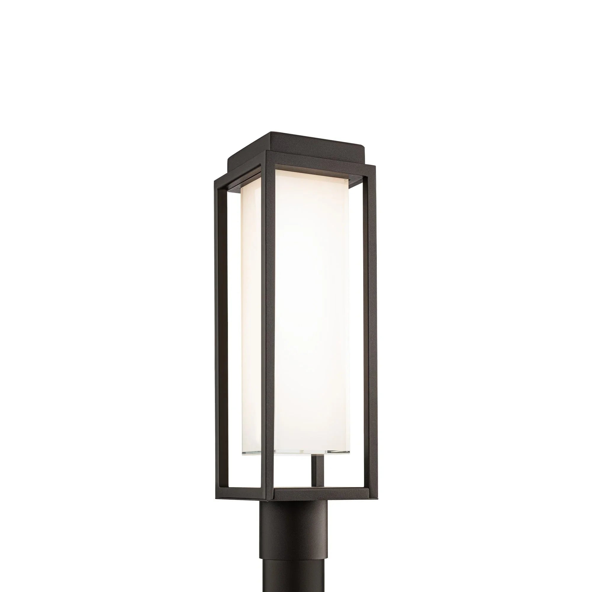 Framed 20" LED Outdoor Post Light, Bronze Finish