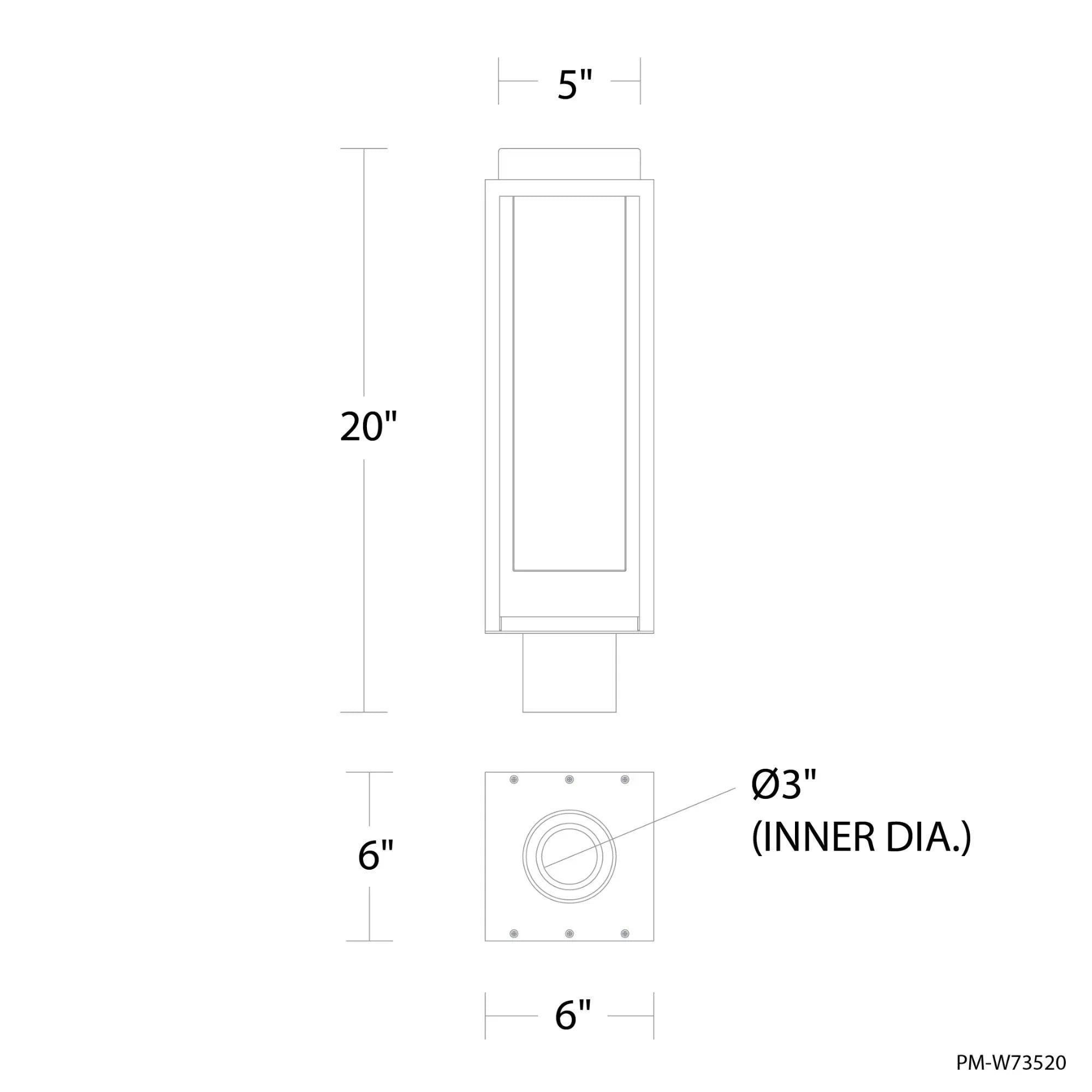 Framed 20" LED Outdoor Post Light, Bronze Finish