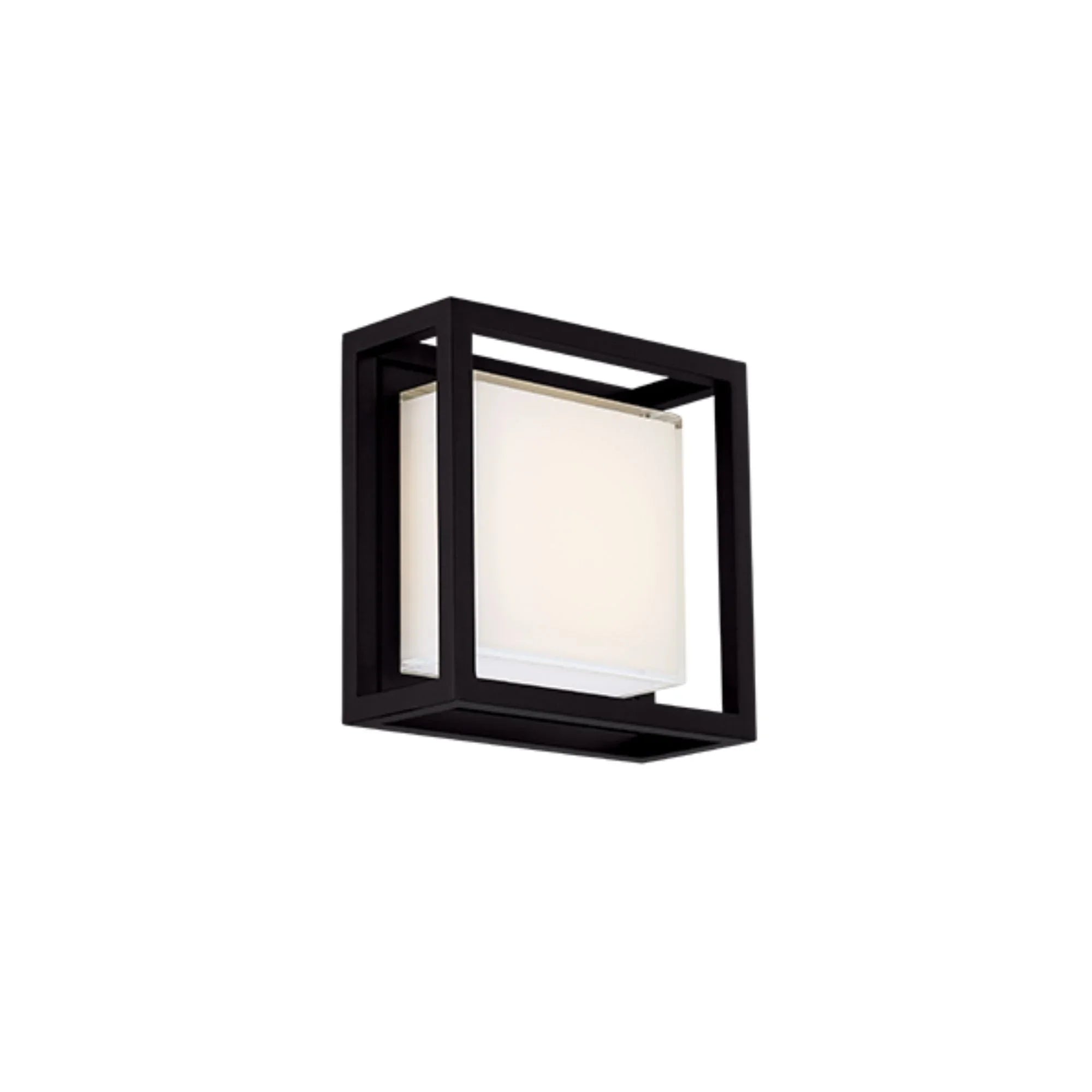Framed 8" LED Outdoor Wall Sconce, Black Finish