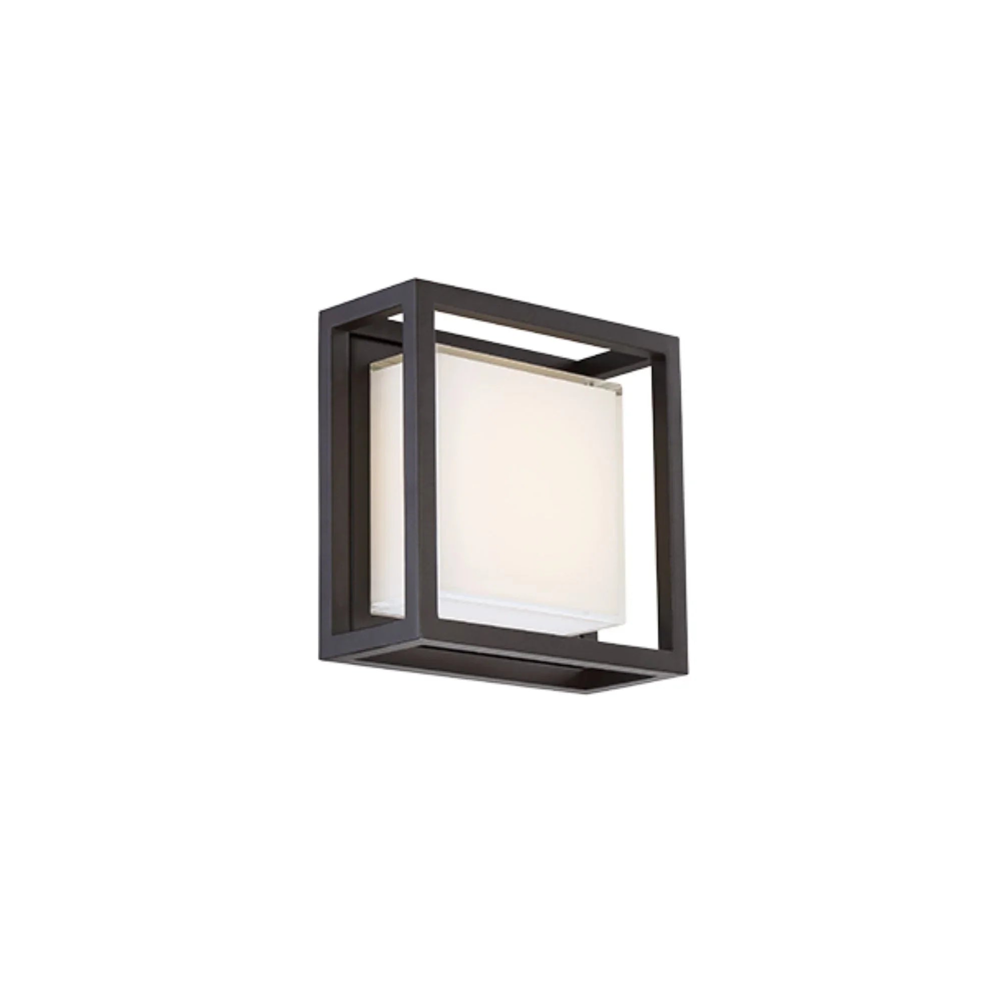 Framed 8" LED Outdoor Wall Sconce, Bronze Finish
