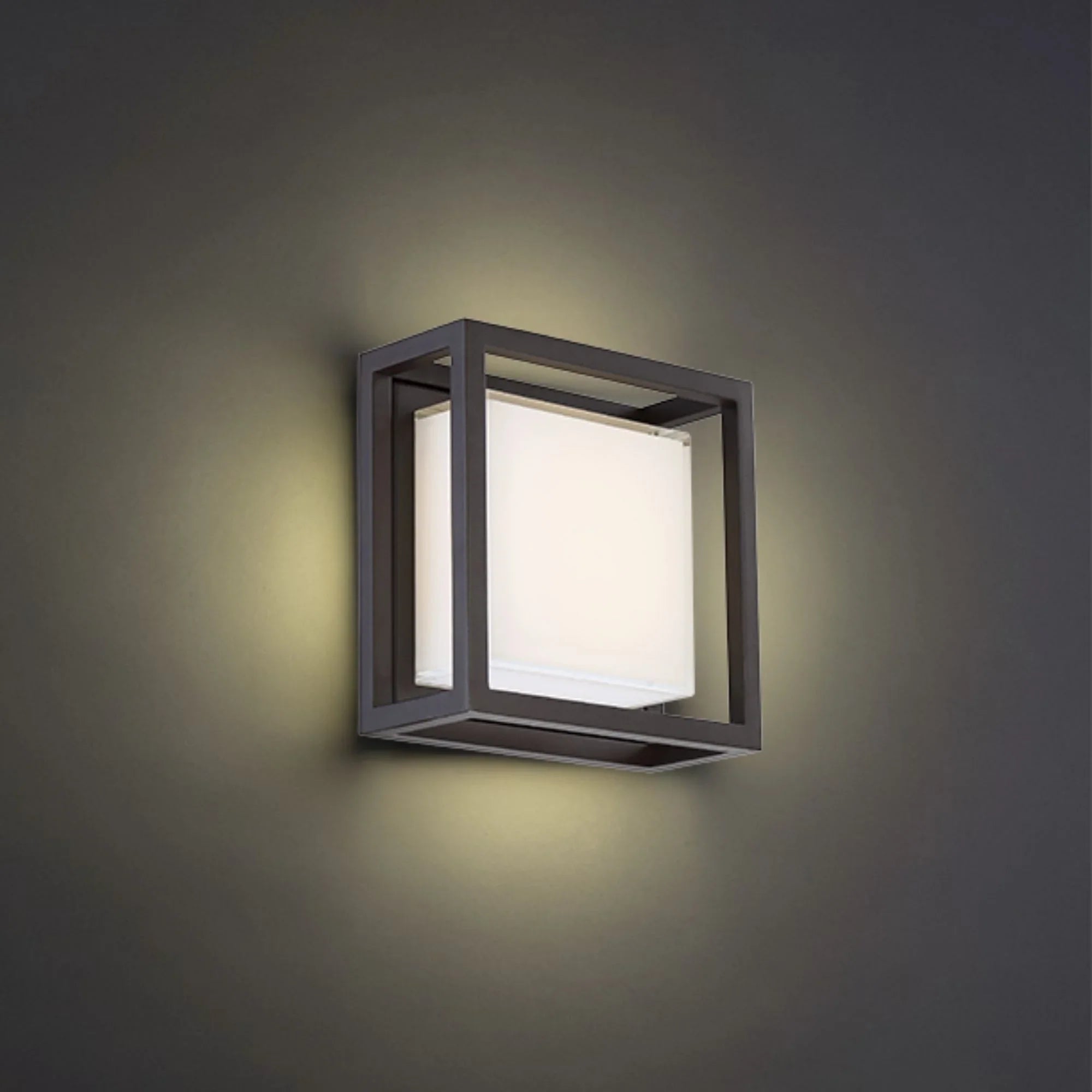 Framed 8" LED Outdoor Wall Sconce, Bronze Finish