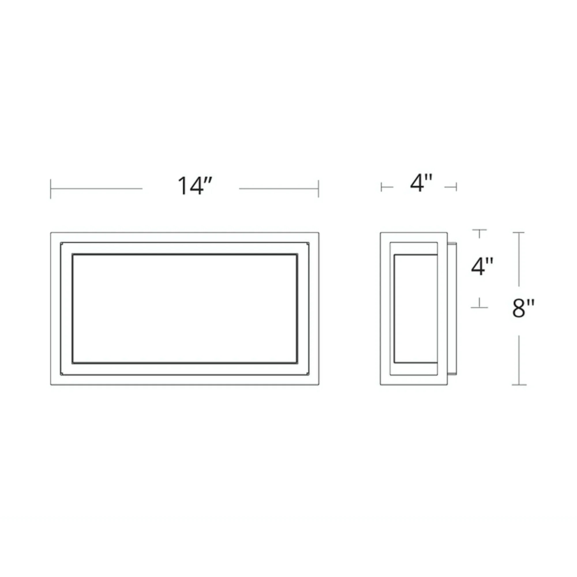 Framed 14" LED Outdoor Wall Sconce, Black Finish