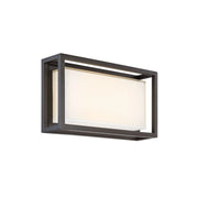 Framed 14" LED Outdoor Wall Sconce, Bronze Finish