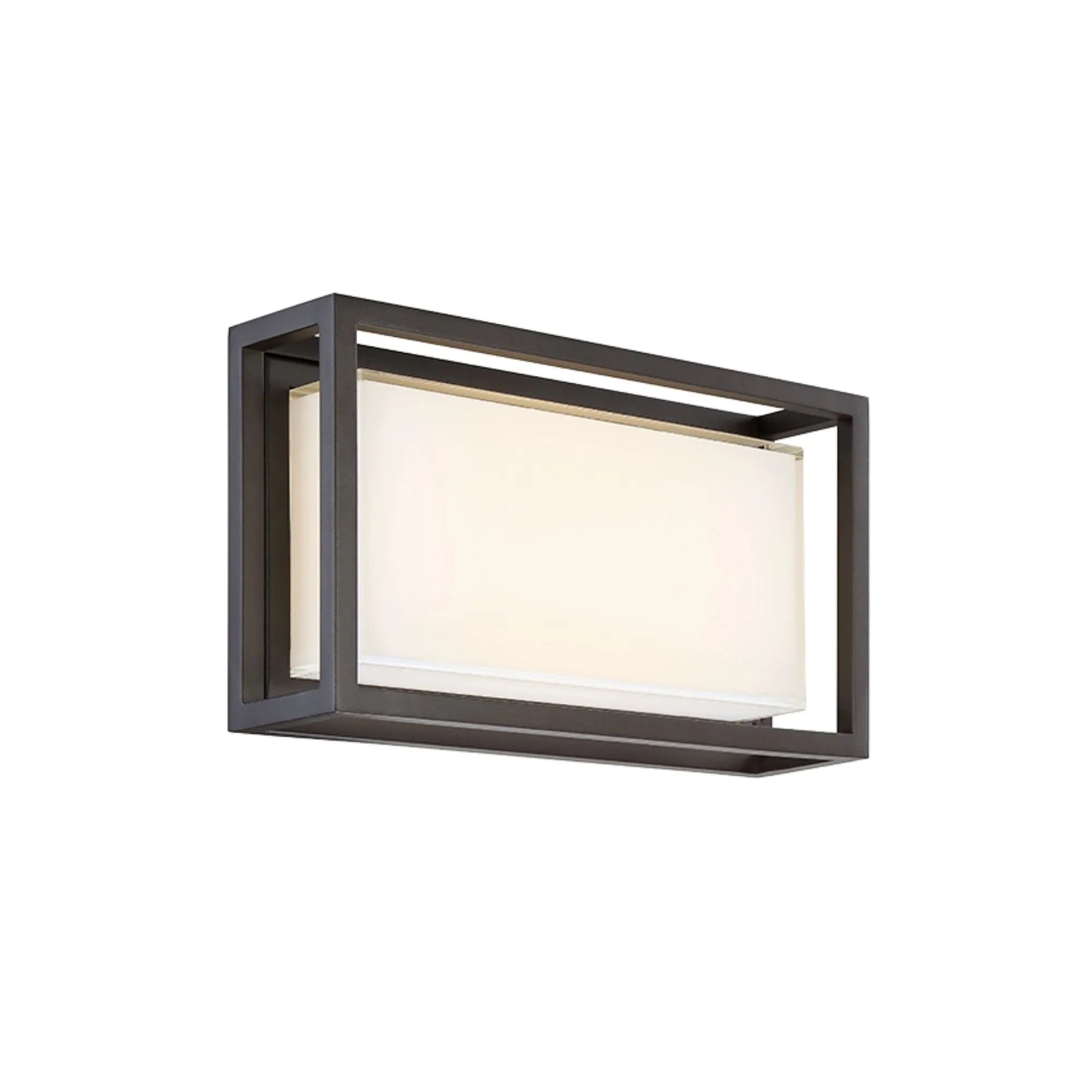 Framed 14" LED Outdoor Wall Sconce, Bronze Finish