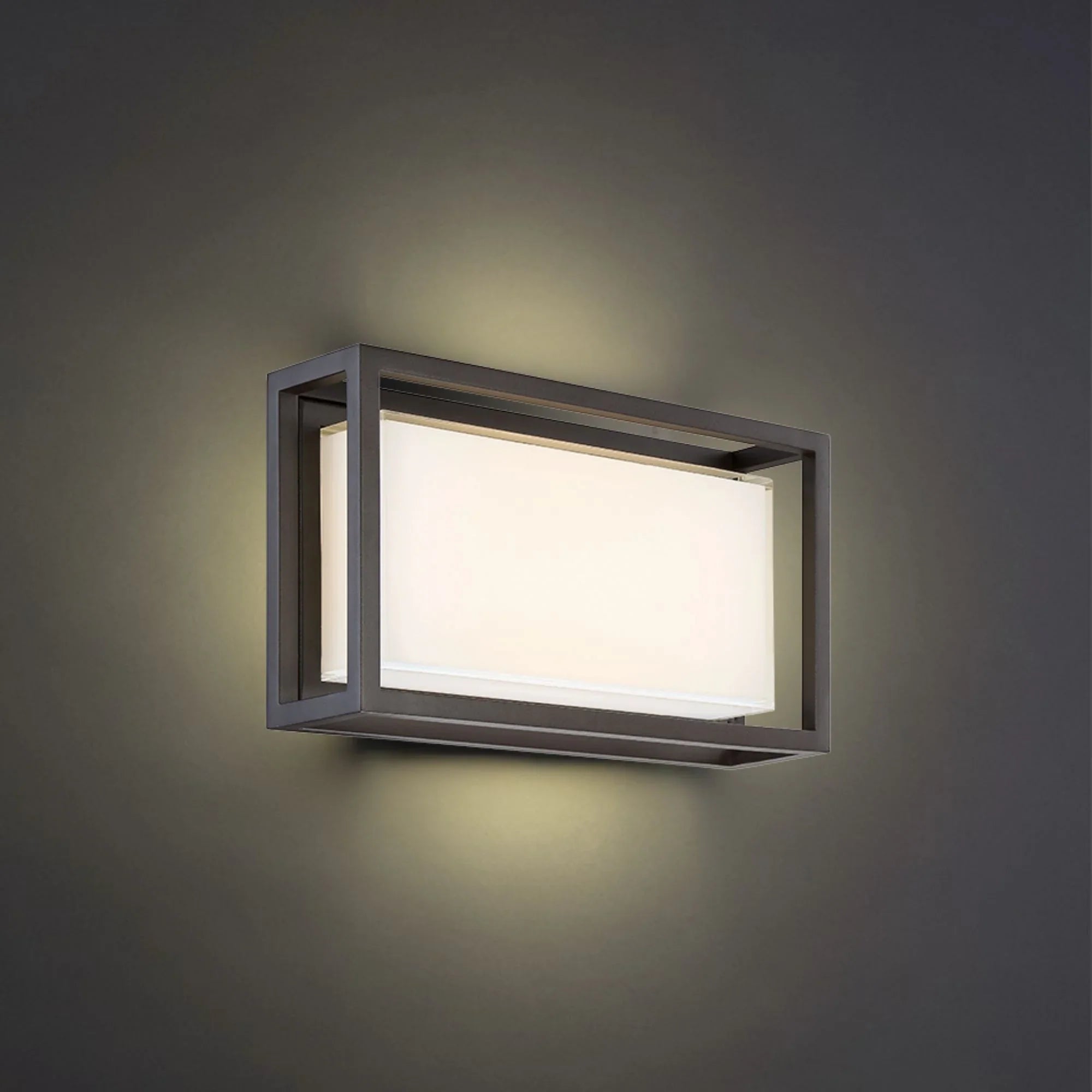 Framed 14" LED Outdoor Wall Sconce, Bronze Finish
