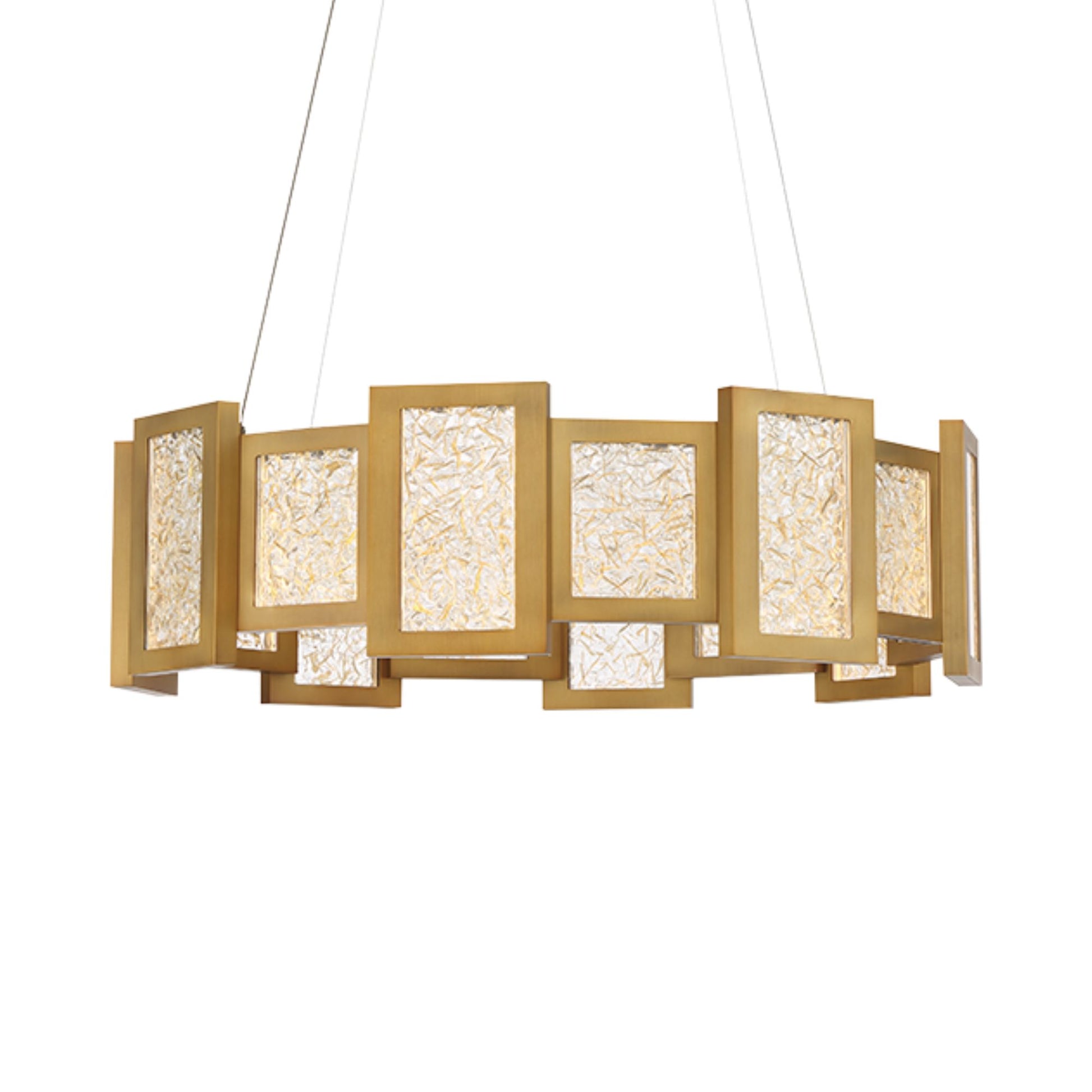 Fury 28" LED Chandelier, Aged Brass Finish - Bees Lighting