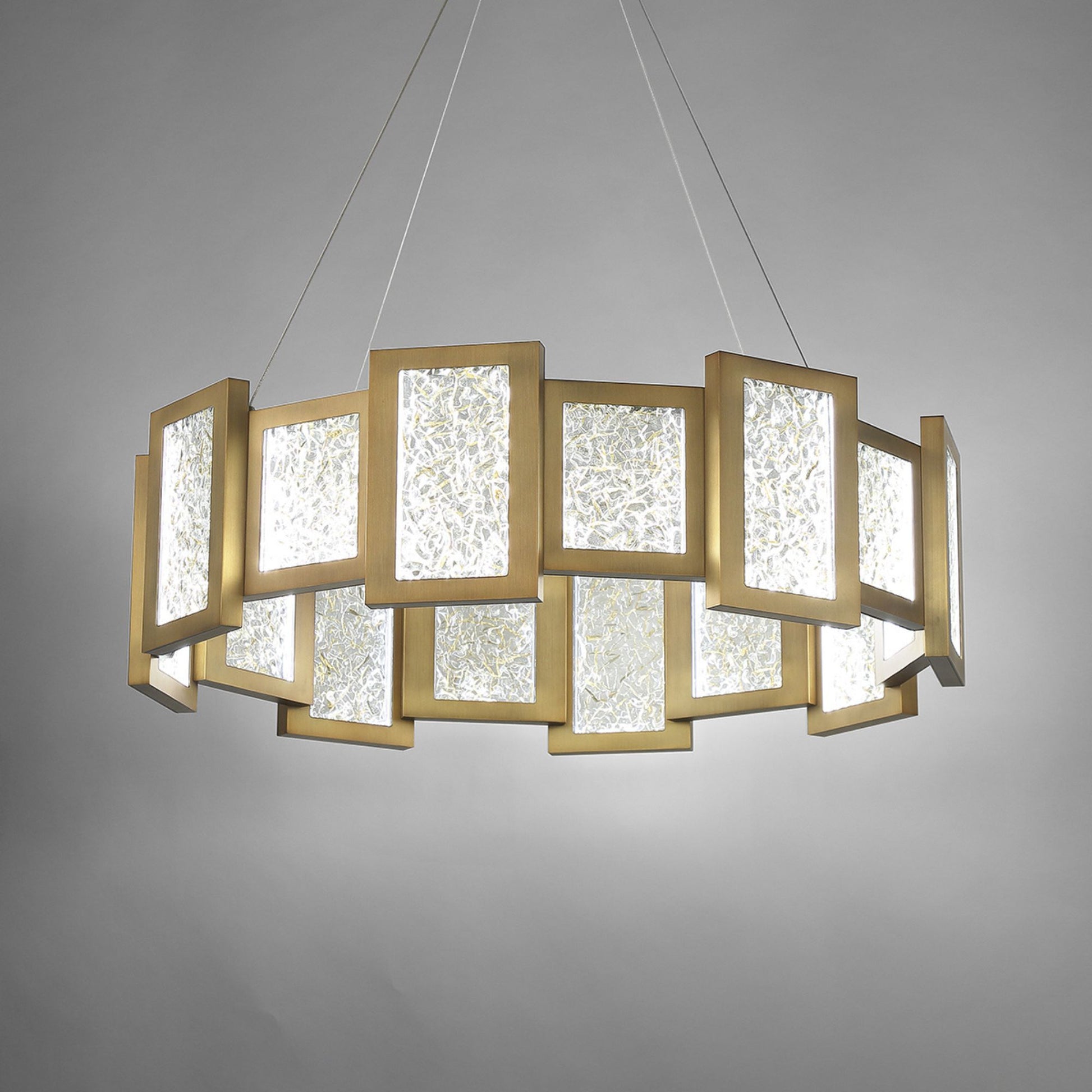 Fury 28" LED Chandelier, Aged Brass Finish - Bees Lighting